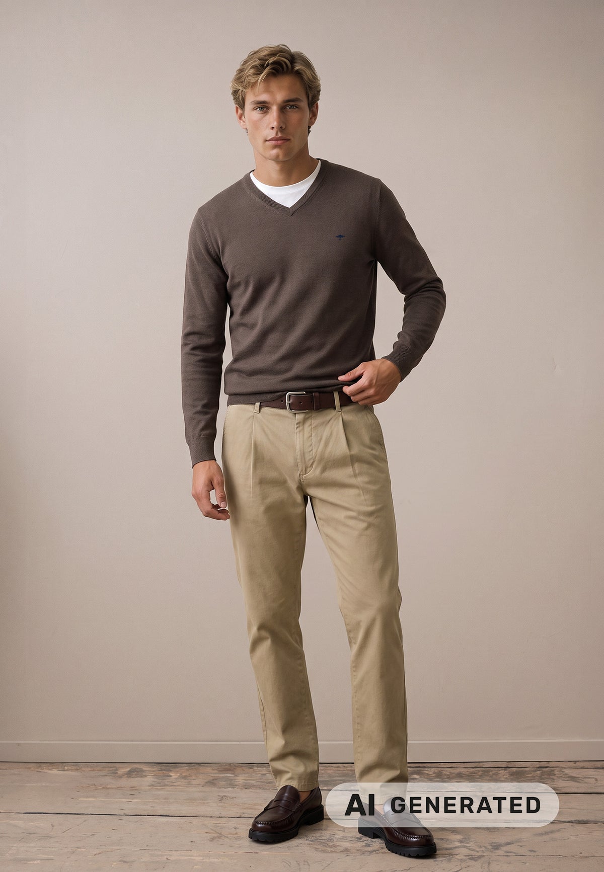 Fynch-Hatton Herren Pullover Dark Chocolate