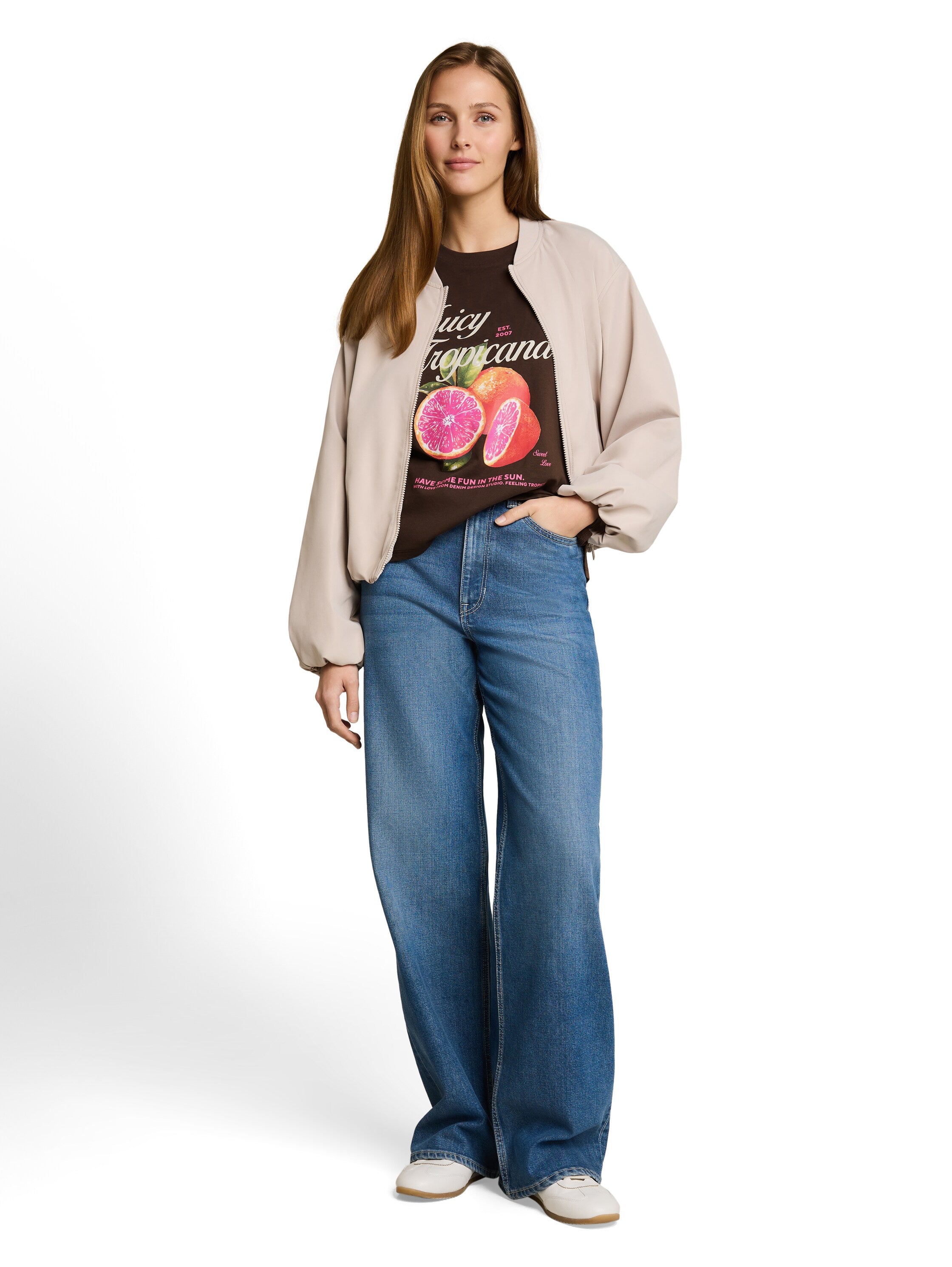 Tom Tailor denim Damen T-Shirts Cool Dark Brown