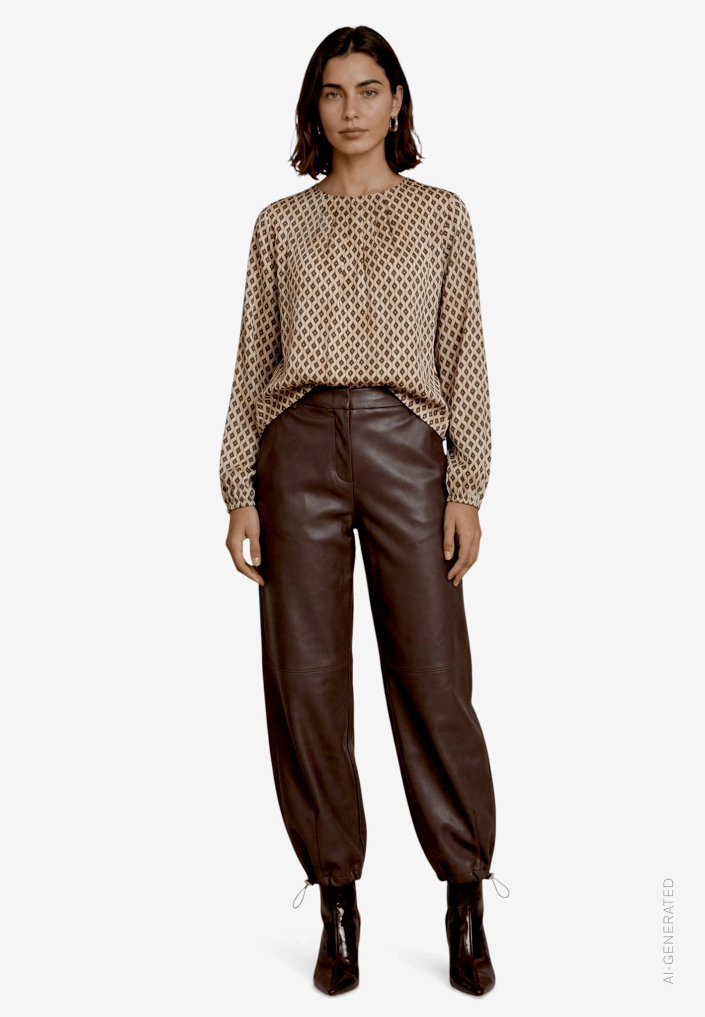 Zero Damen Blusen Cream/Brown