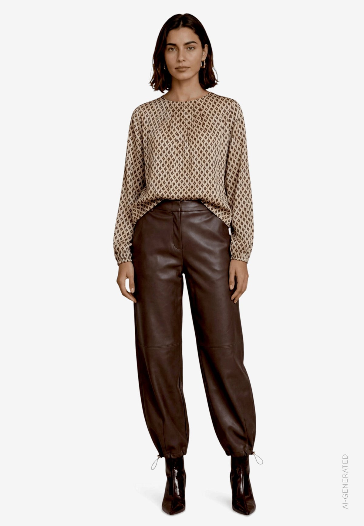 Zero Damen Blusen Cream/Brown