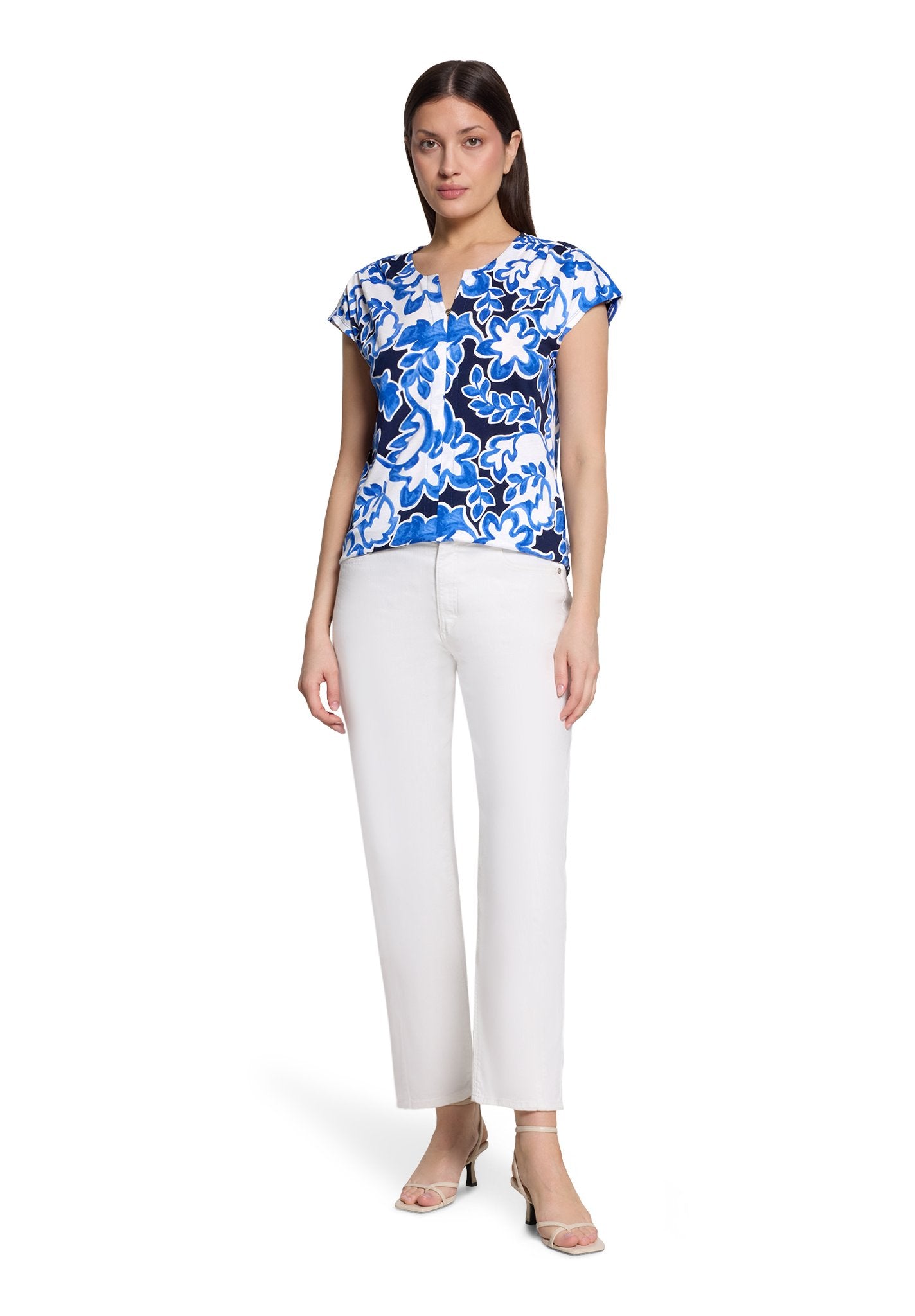 Betty & Co Damen T-Shirts Cream/Dark Blue