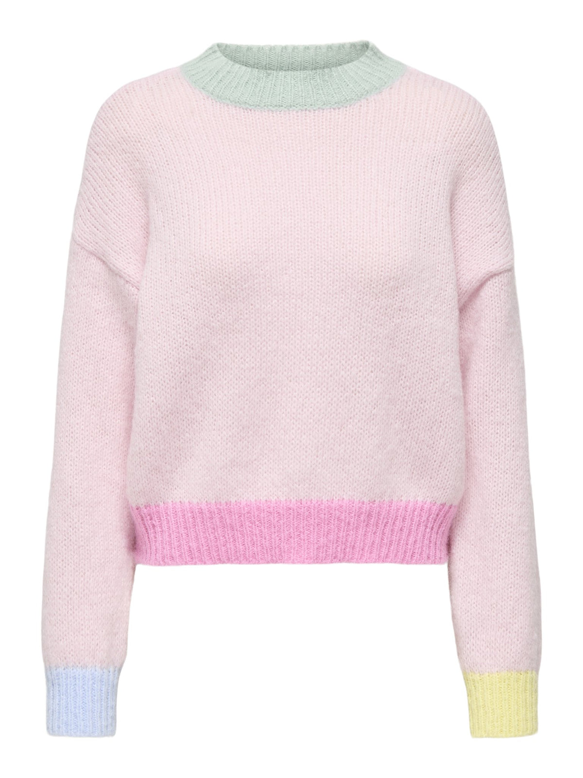Only Damen Pullover Aqua Gray/Contr