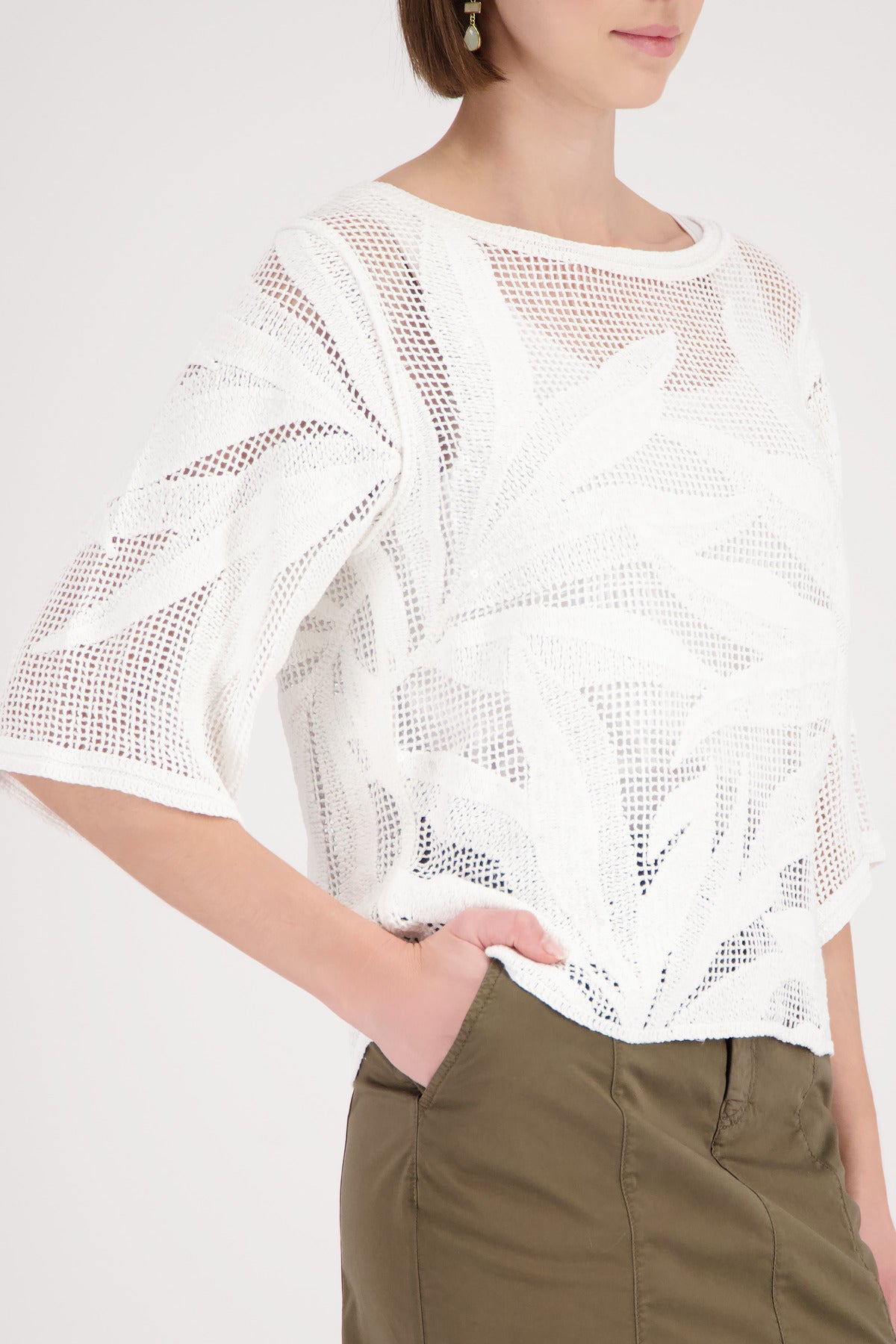 Monari Damen Pullover  Cream