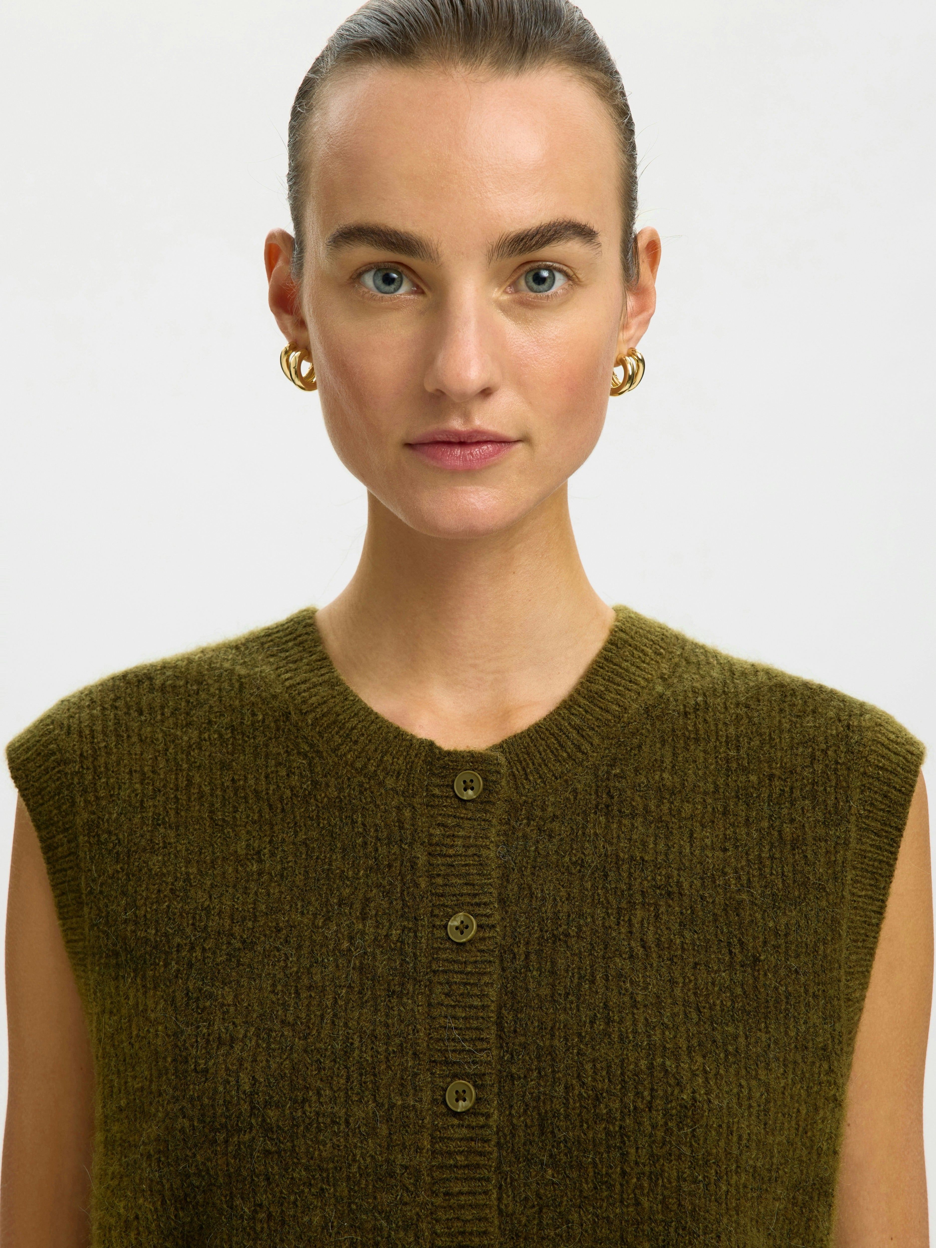 Selected Femme Damen Pullover Fir Green/Melan