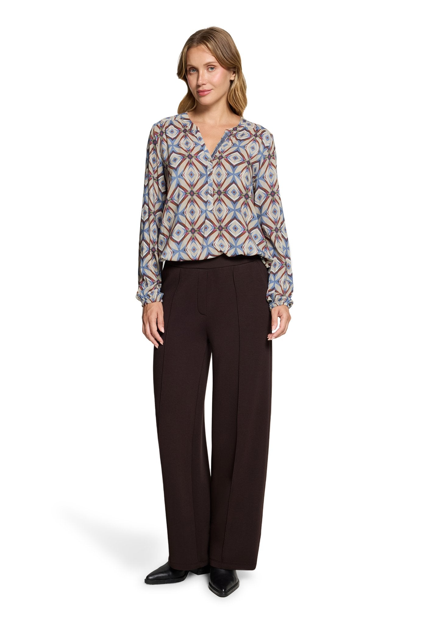 Cartoon Damen Blusen Nature/Blue