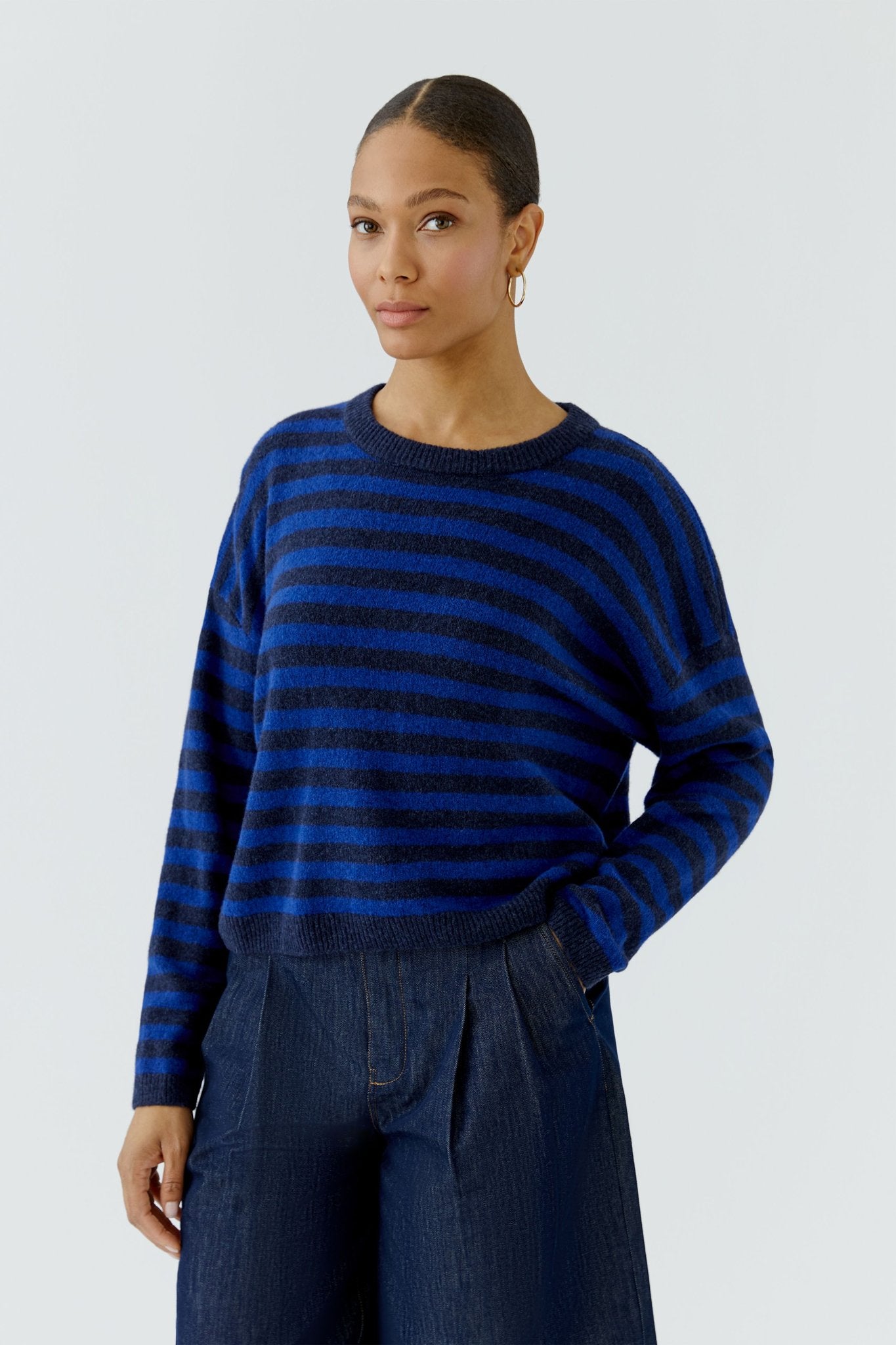 Oui Damen Pullover Blue Blue