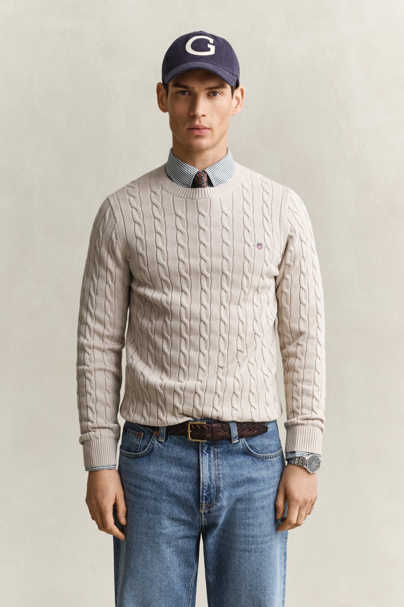 Gant Herren Pullover  Clay Beige