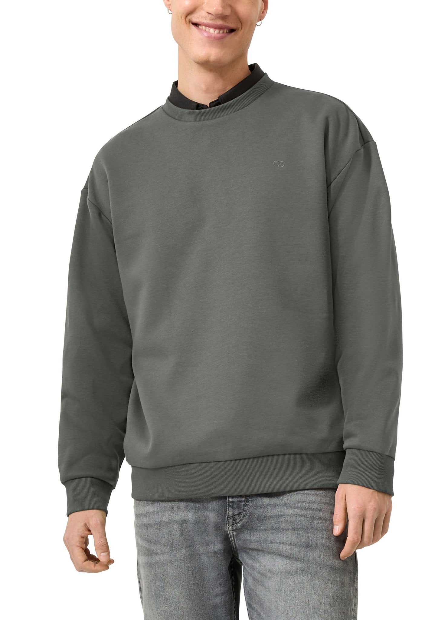 QS by S.Oliver Herren Sweatshirts L Grey/Black