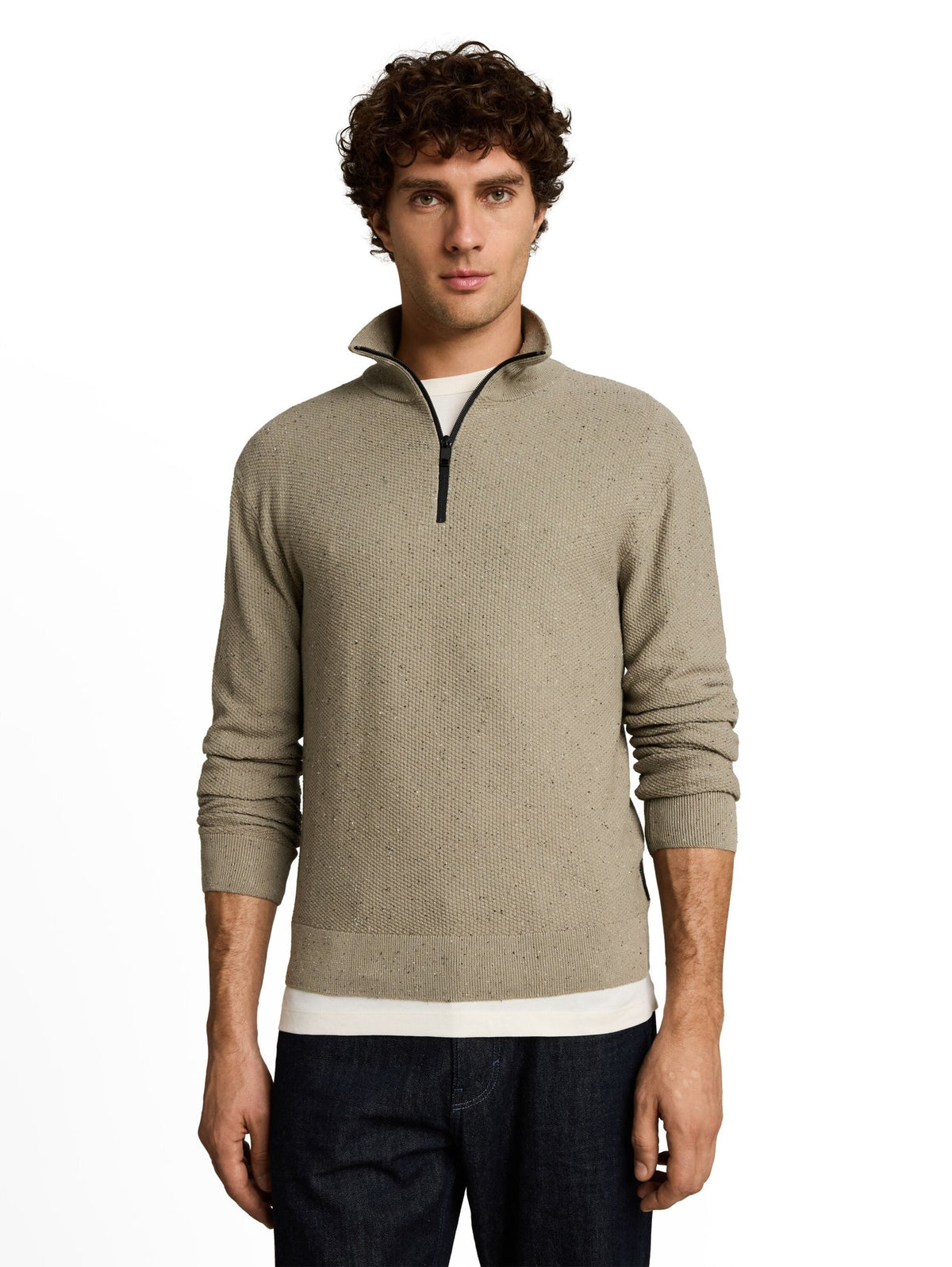 Tom Tailor denim Herren Pullover Dark Sage Neps