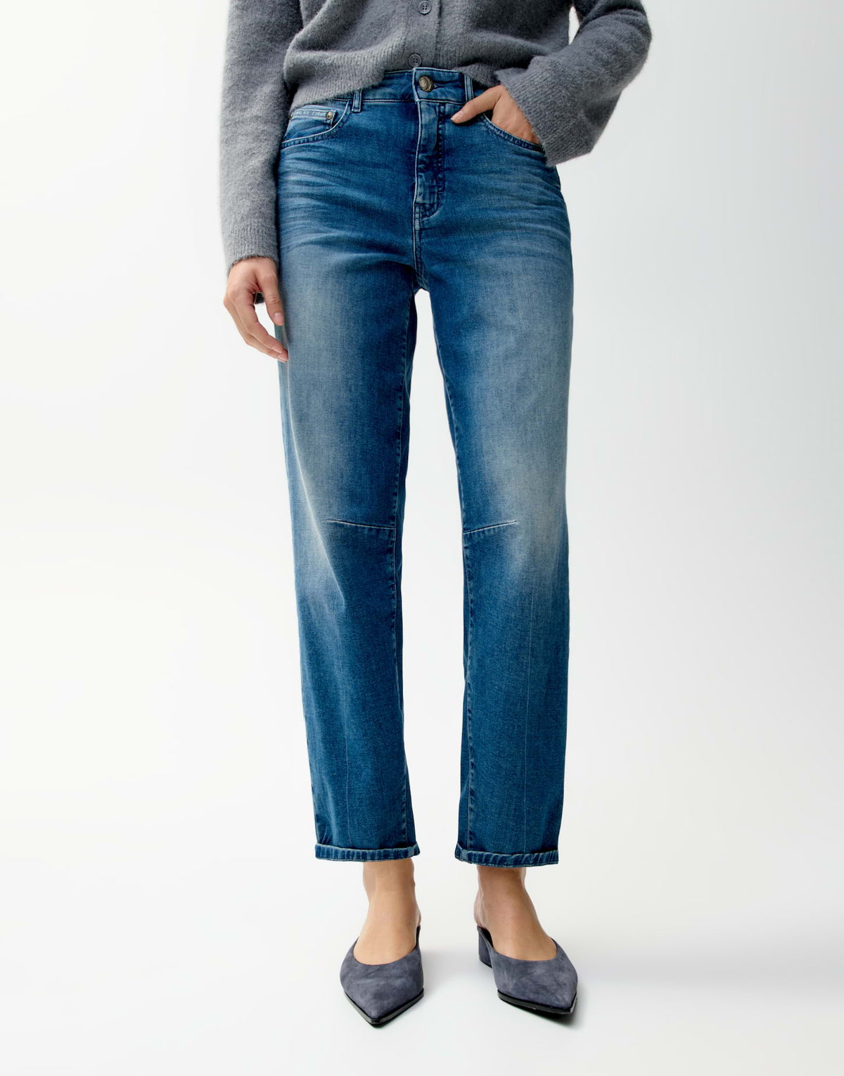 Opus Pants Damen Jeans  Mid Blue