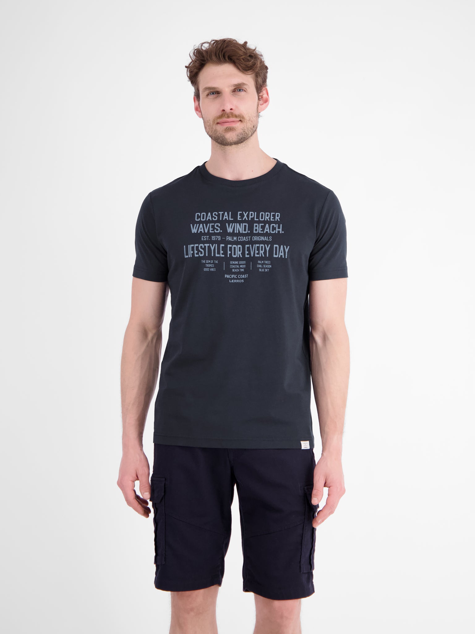 Lerros Herren T-Shirts kurz Classic Navy