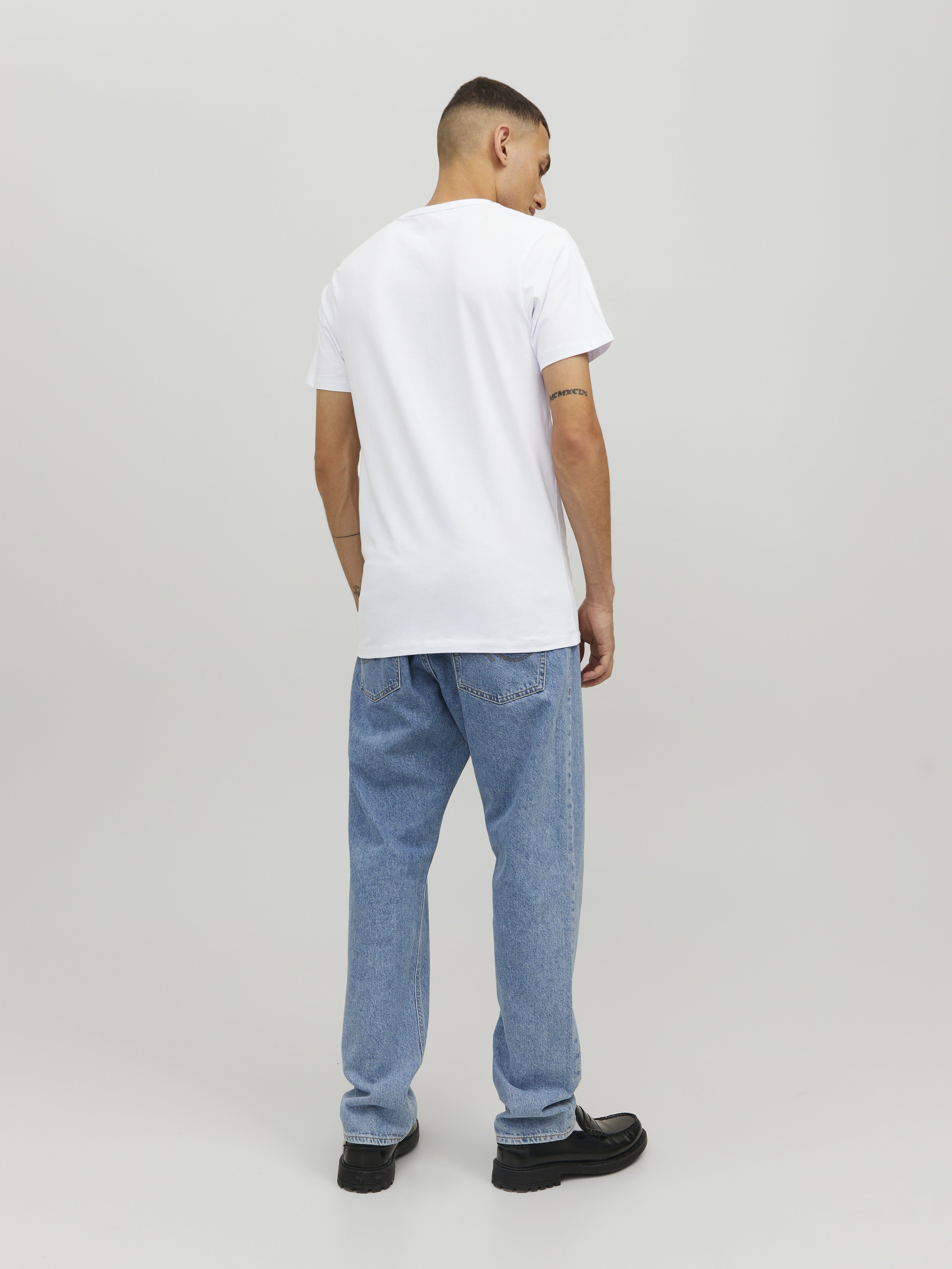 Jack & Jones Herren T-Shirts kurz Optical White