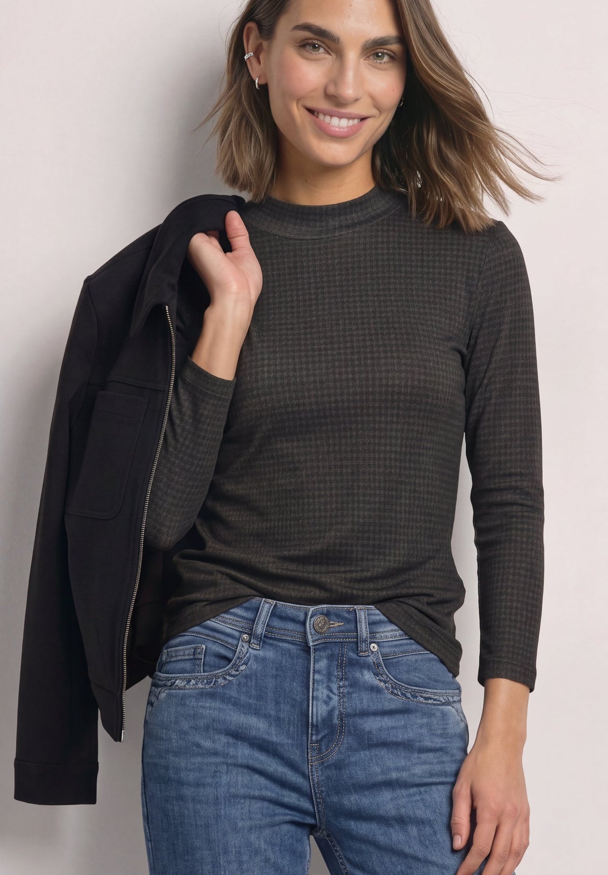 Street One Damen T-Shirts  Black Cof