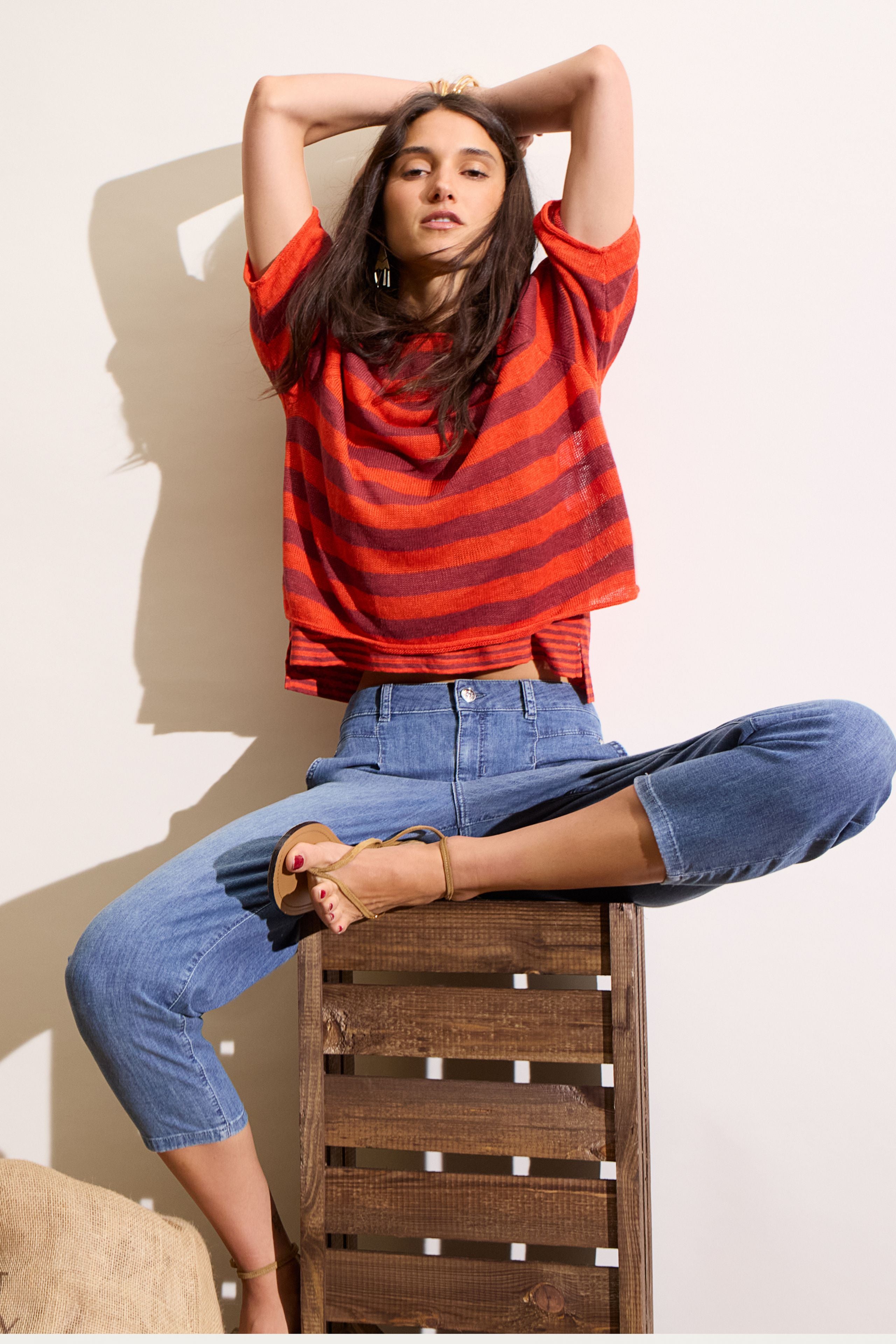 Oui Damen Jeans Blue