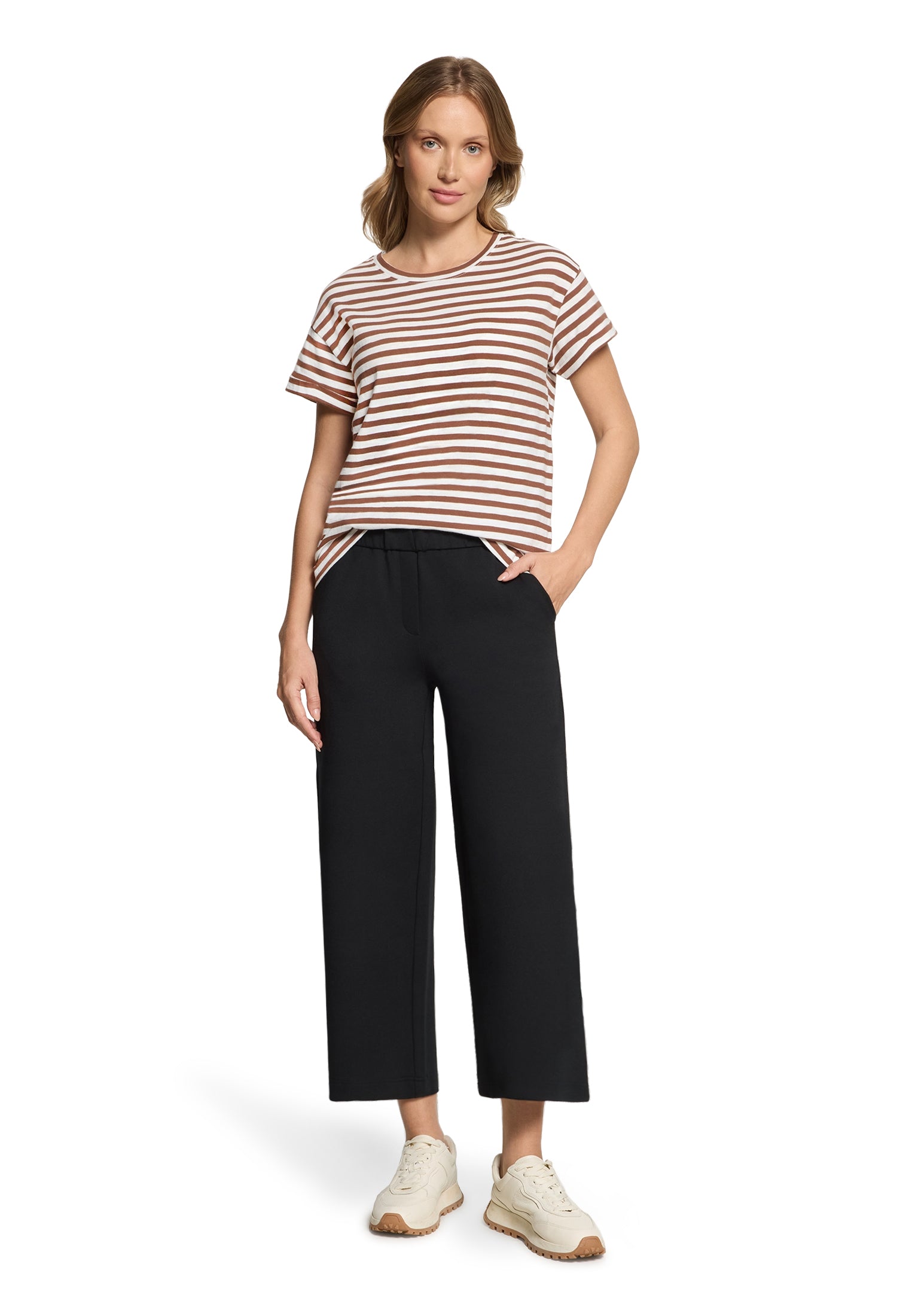 Betty & Co Damen T-Shirts Cream/Brown