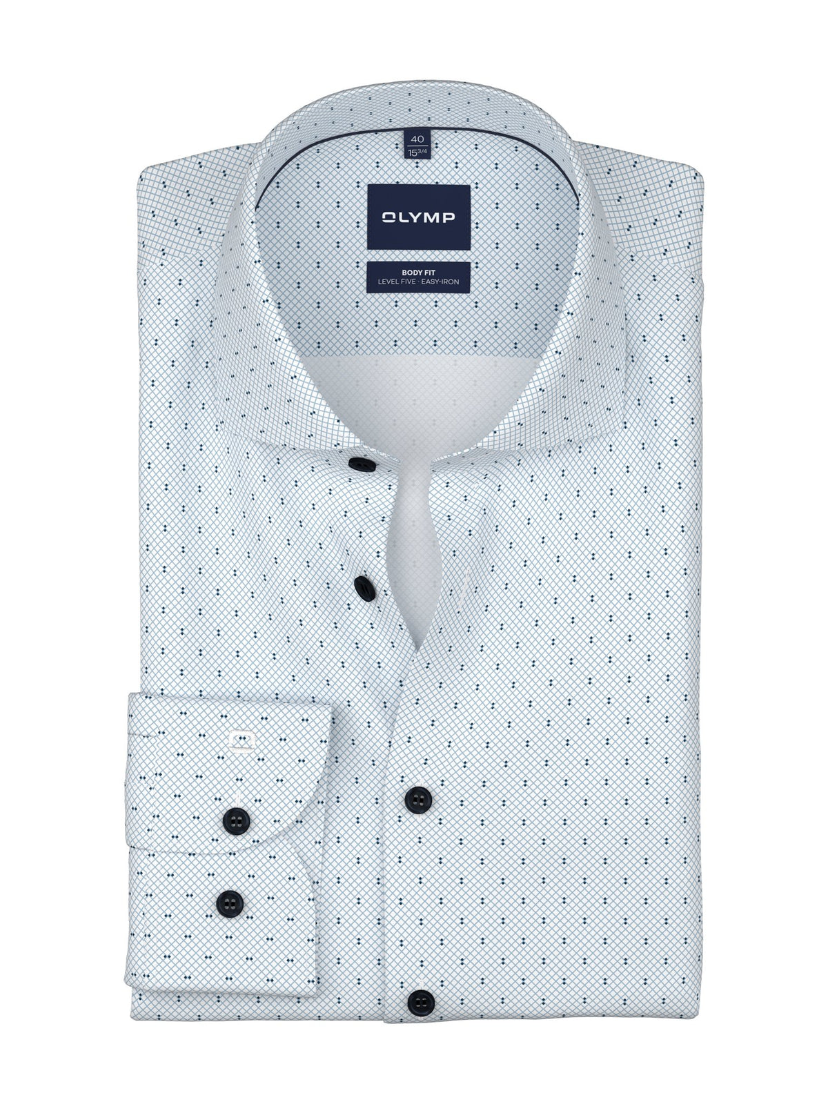 Olymp Herren Hemden lang  Bleu
