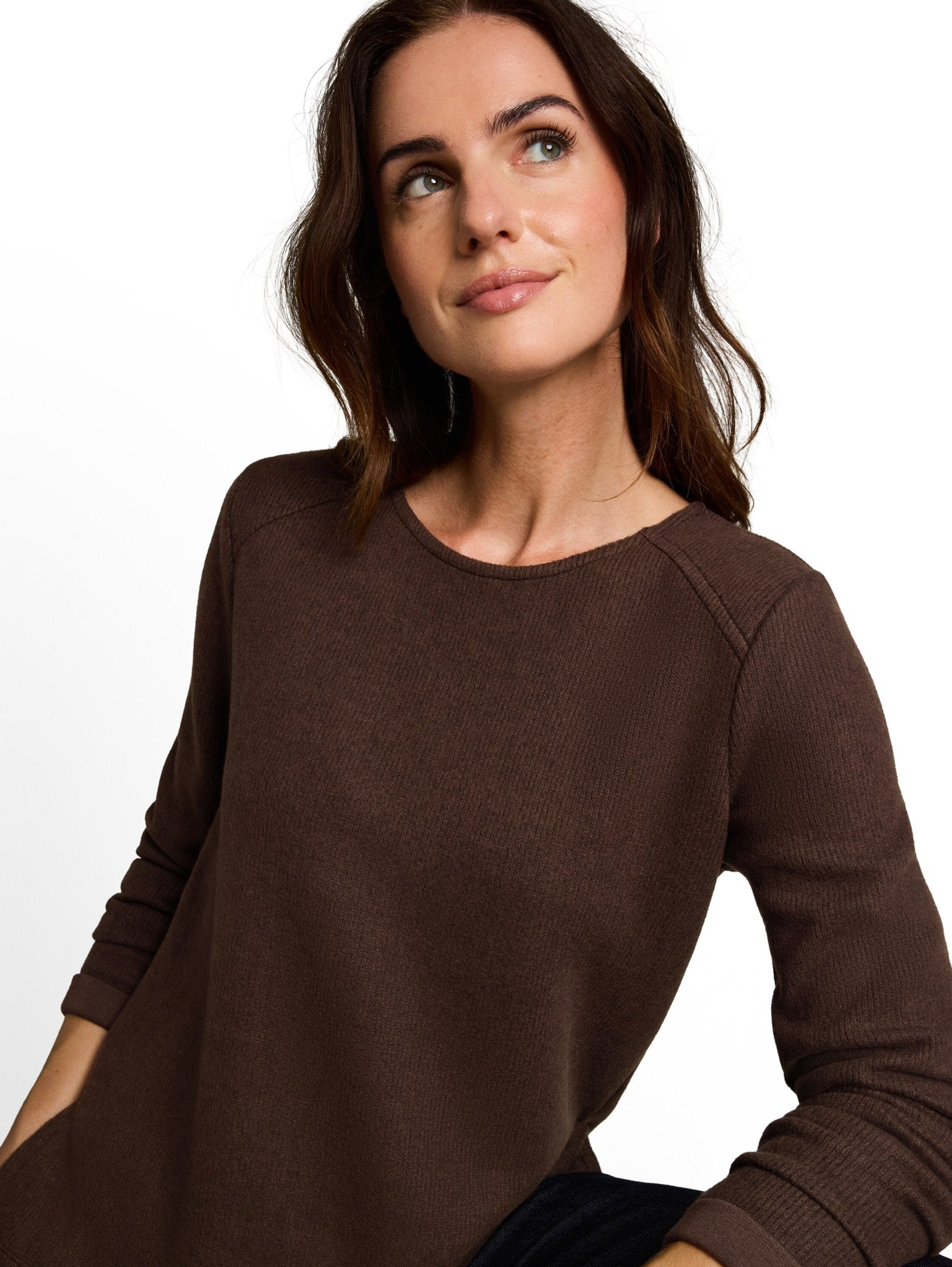 Tom Tailor Damen Sweatshirts Java Dark Brown