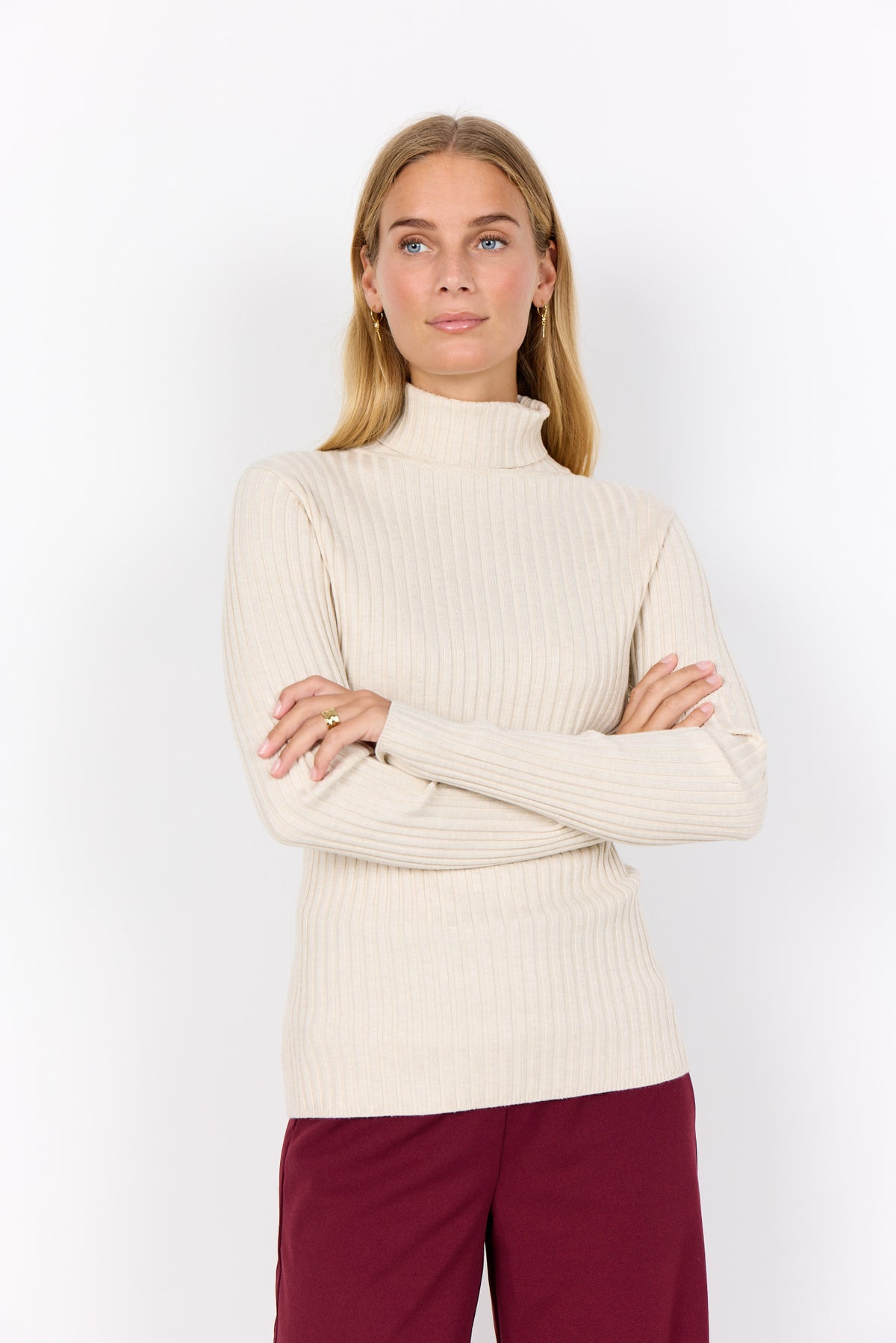 Soya Concept Damen Pullover Cream Melange