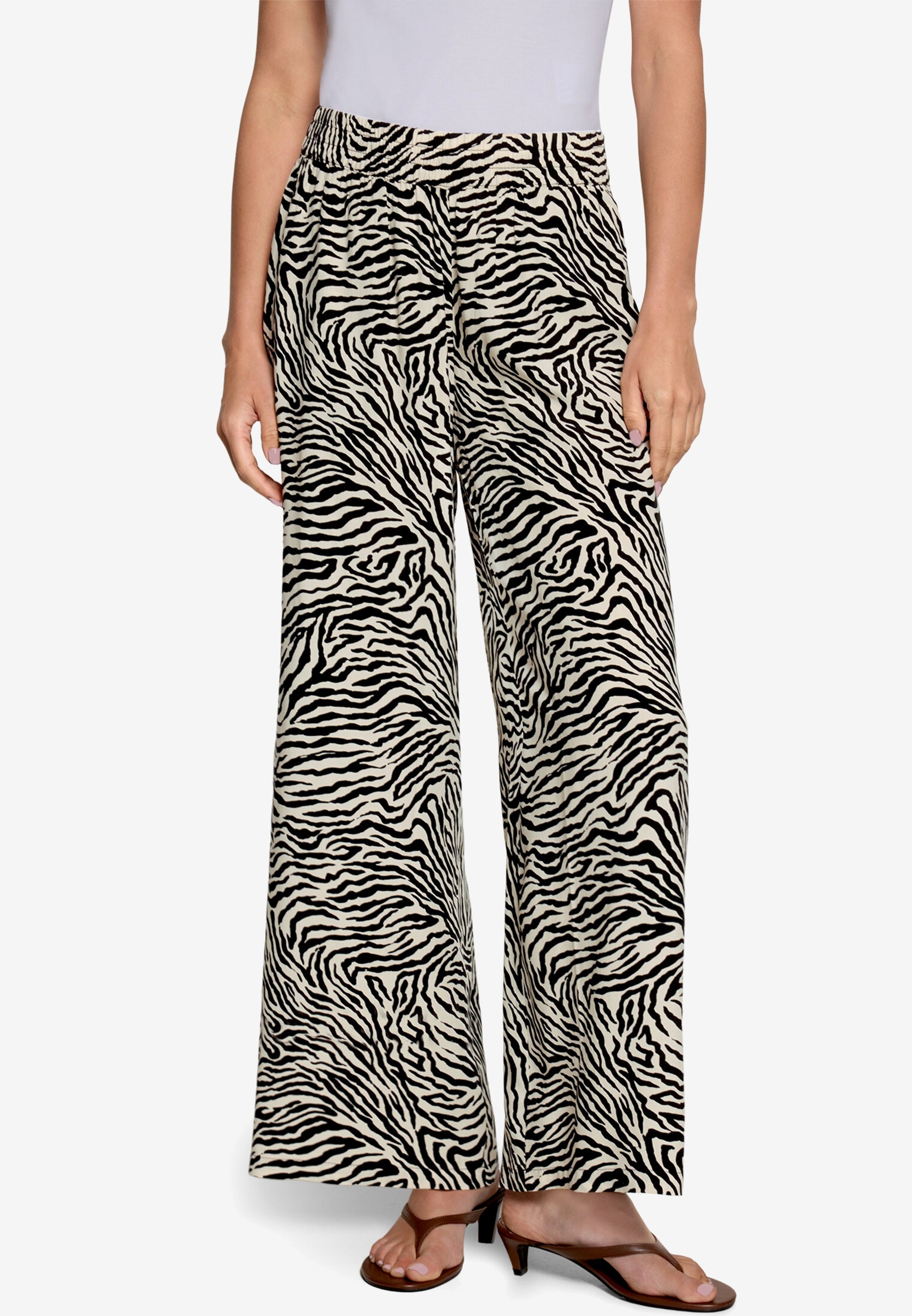 Zero Damen Hosen Cream/Black