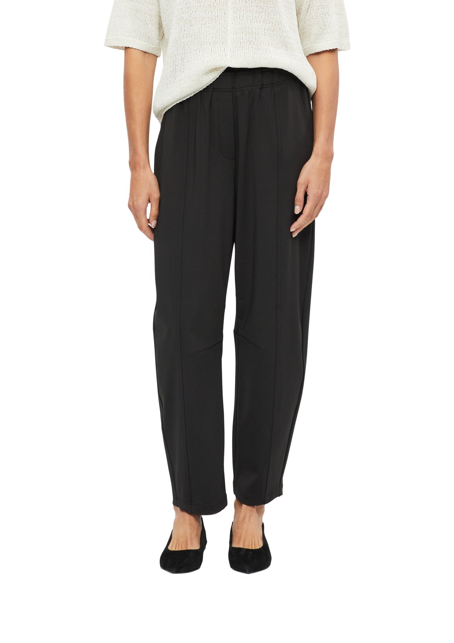 S. Oliver black Damen Hosen Grey/Black