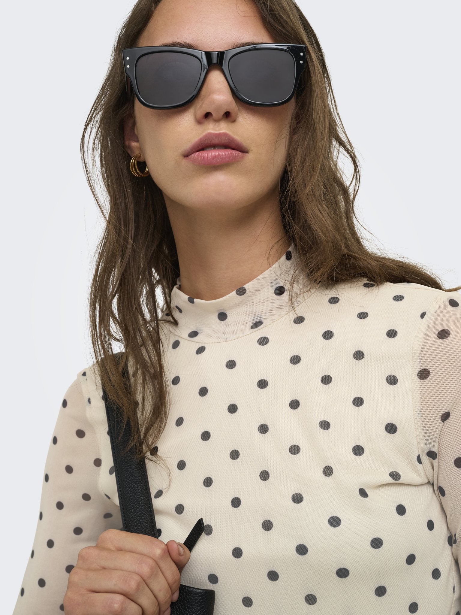 Only Damen T-Shirts Seedpearl/Black