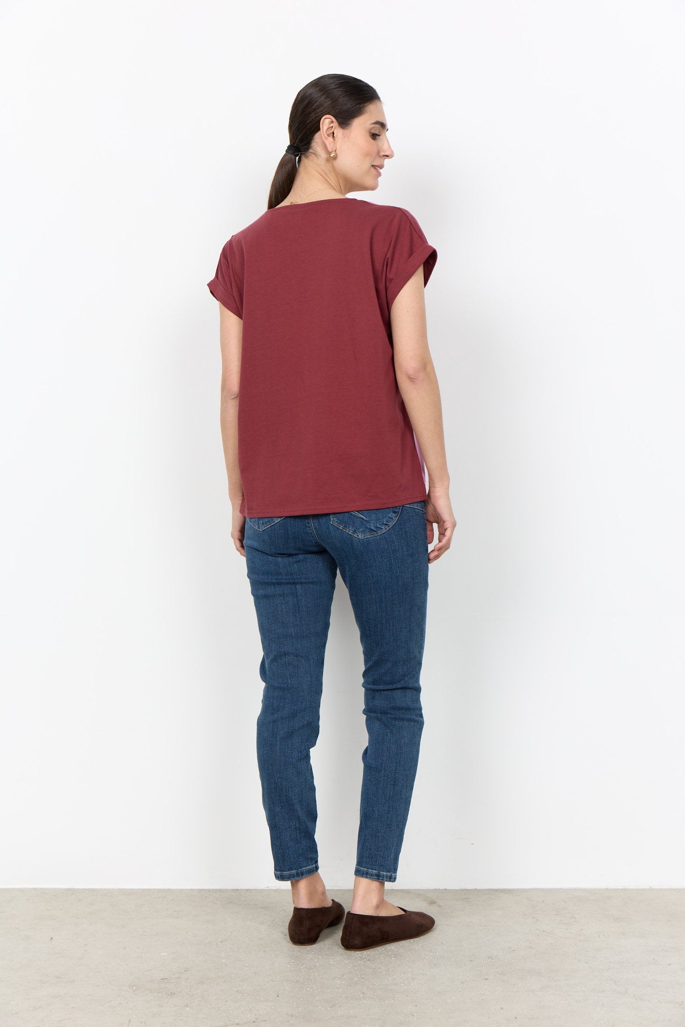 Soya Concept Damen Blusen kurz Oxblood Red Com