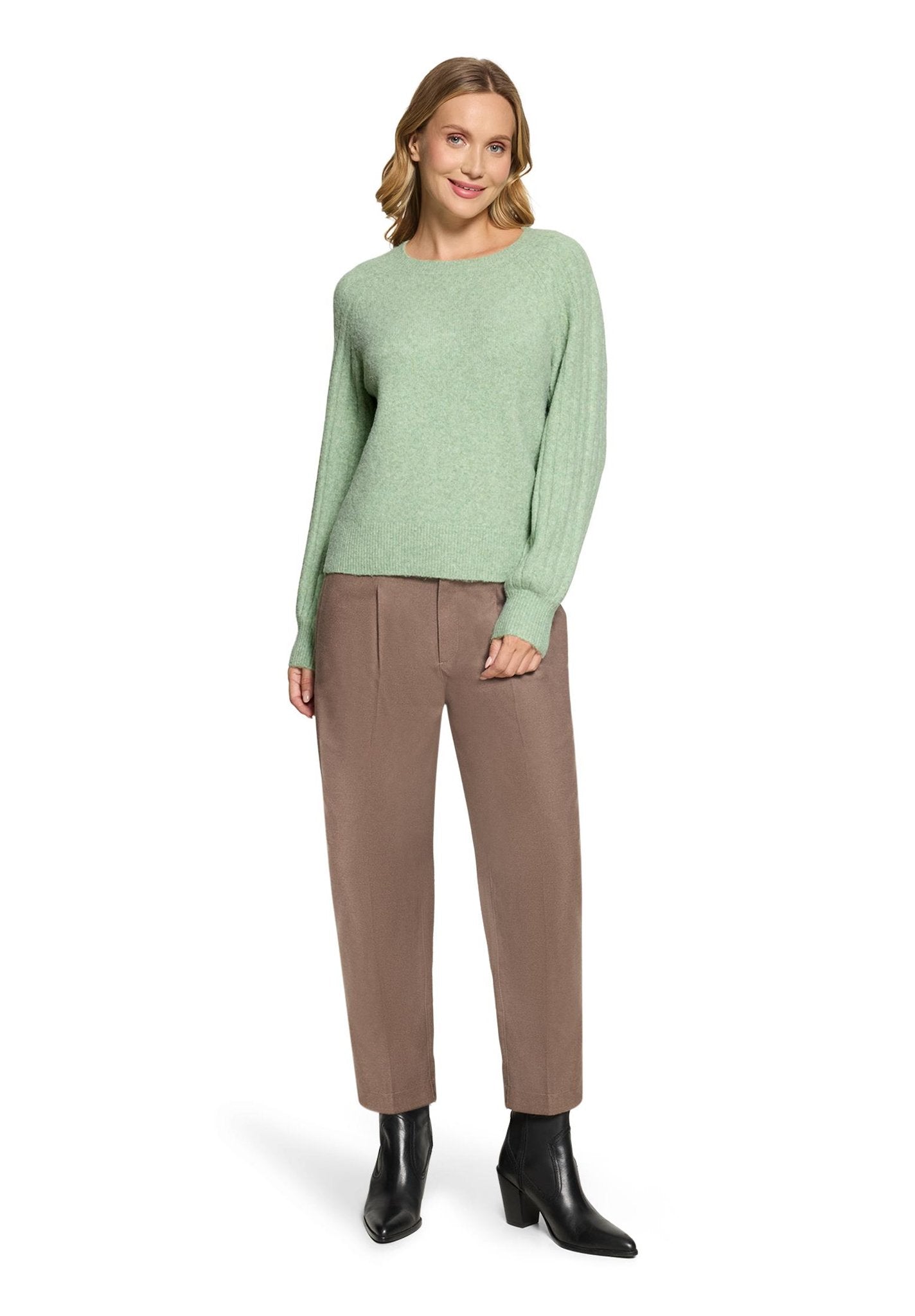Cartoon Damen Pullover Green Melange