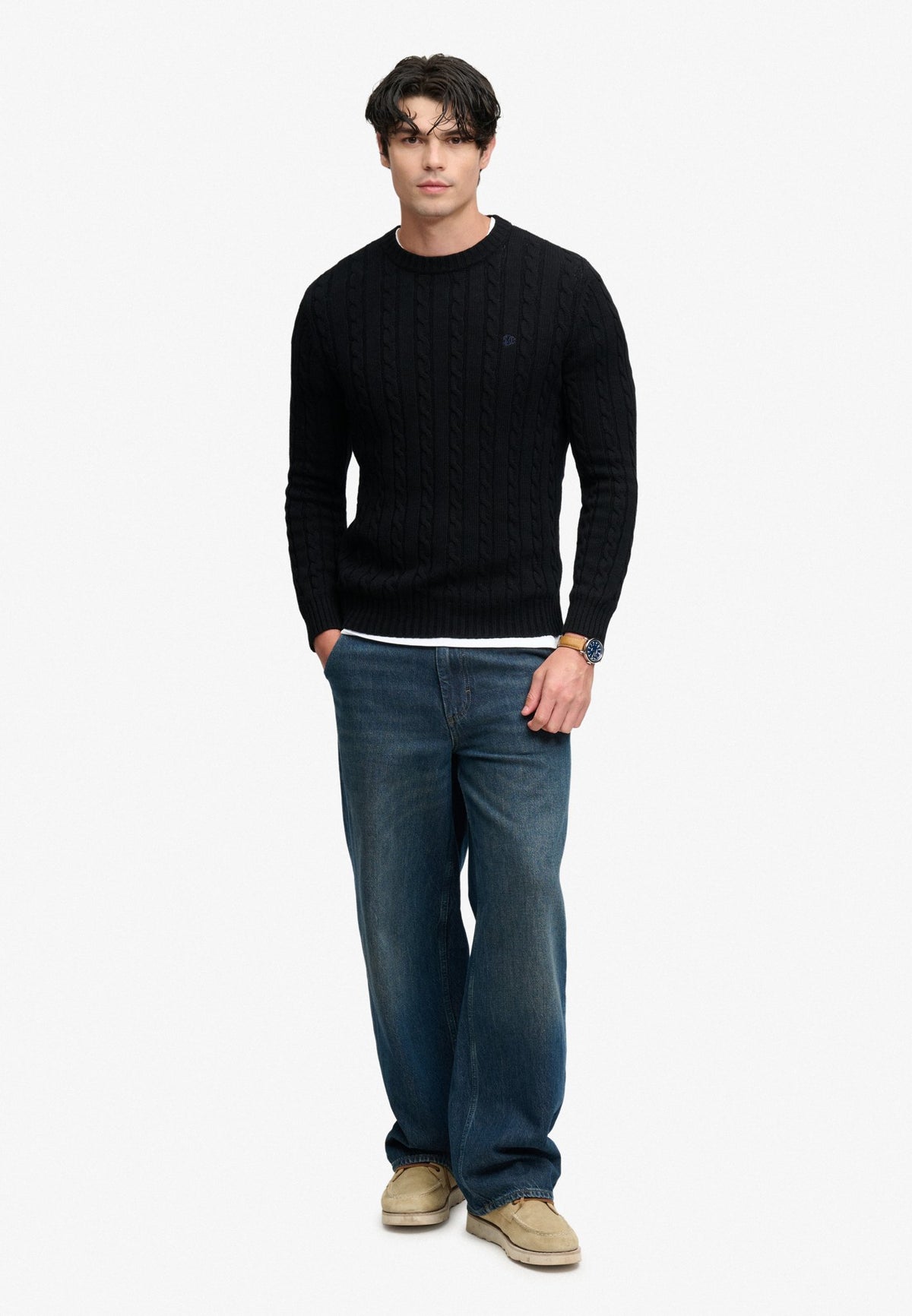 Superdry Herren Strickjacken A Black