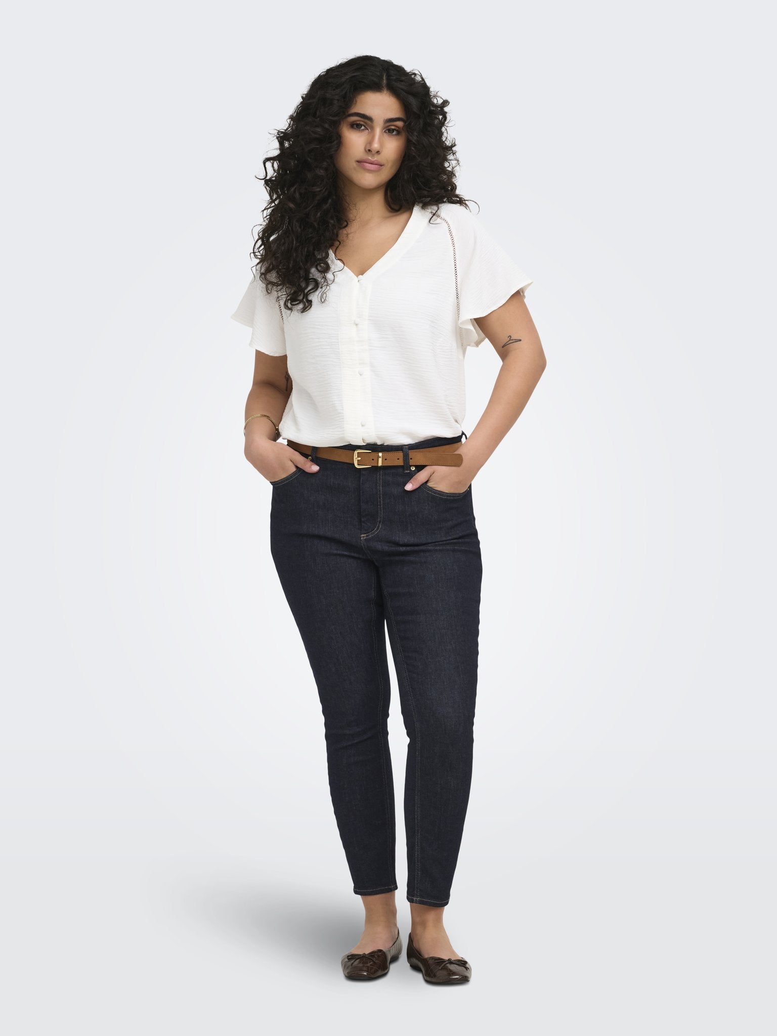 Only Caramkoma Damen Jeans Dark Blue Denim