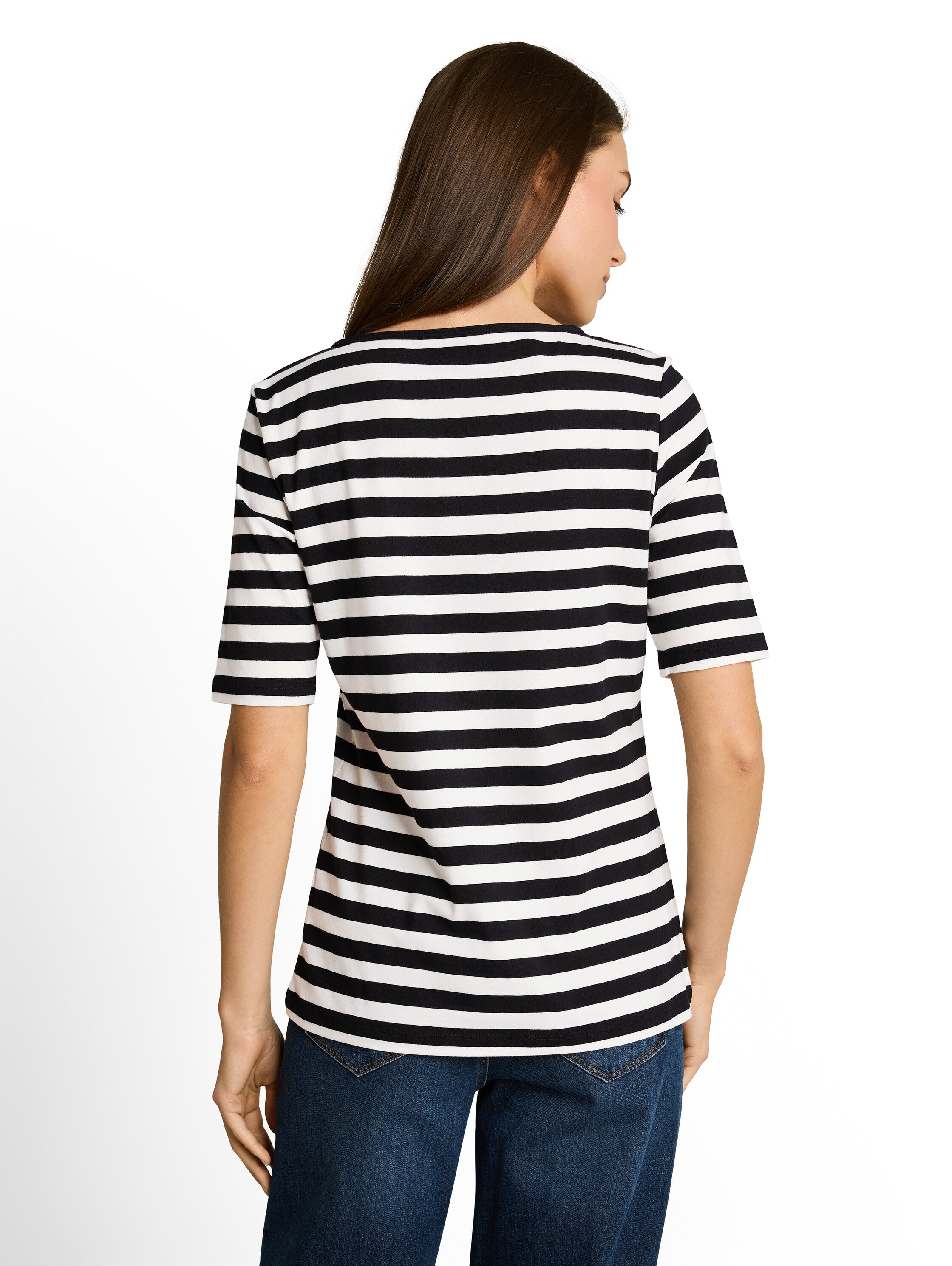 Tom Tailor Damen T-Shirts Black White Str