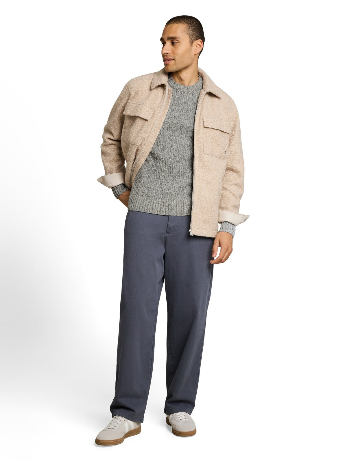 Tom Tailor denim Herren Pullover Grey Black Stru