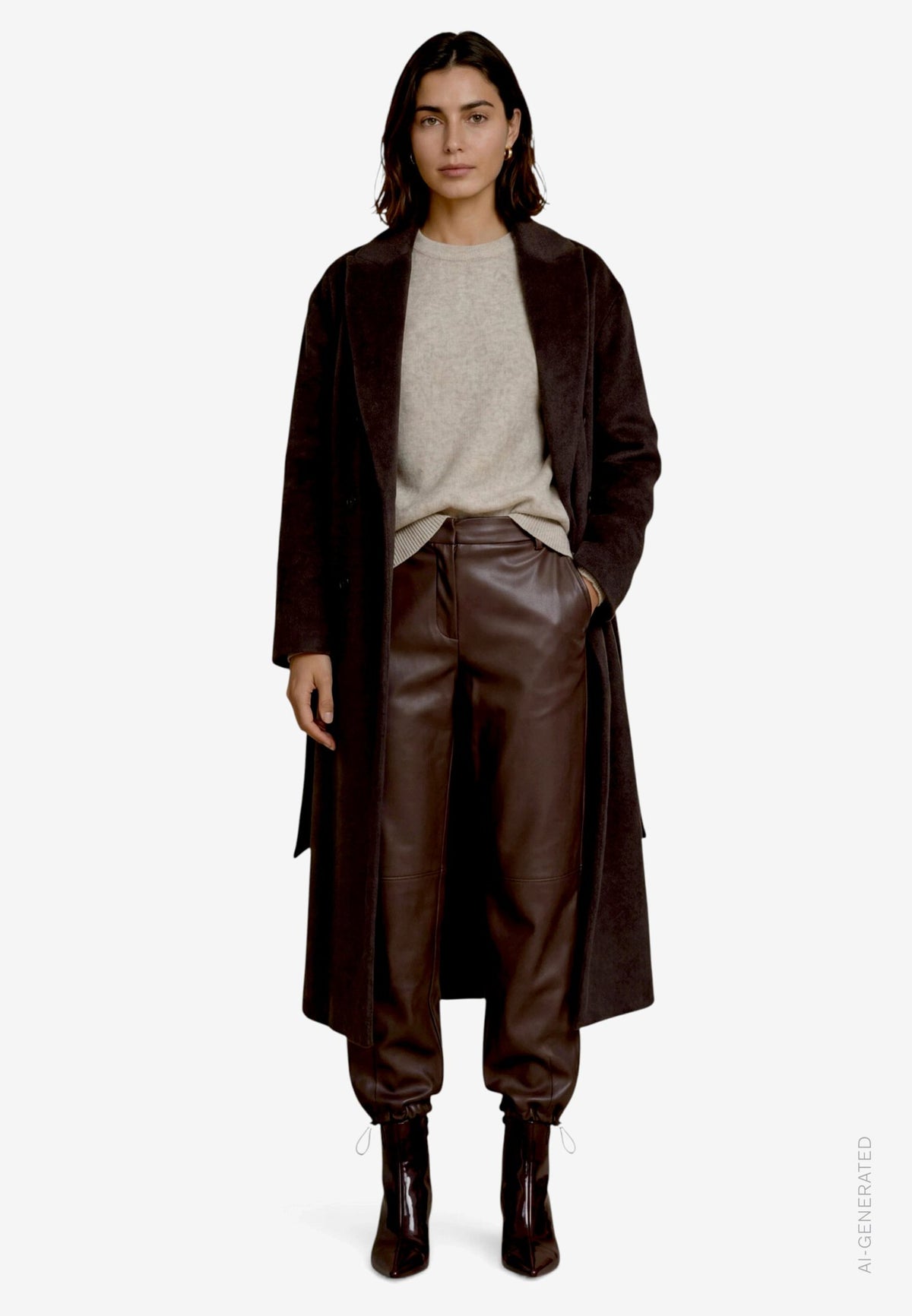 Zero Damen Mantel Dark Brown Mela