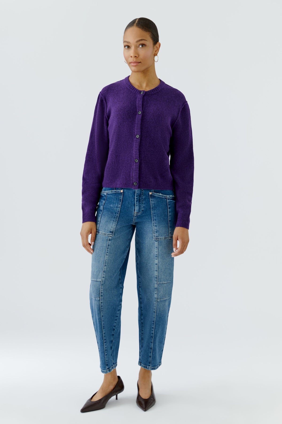 Oui Damen Strickjacken  Ultra Viol