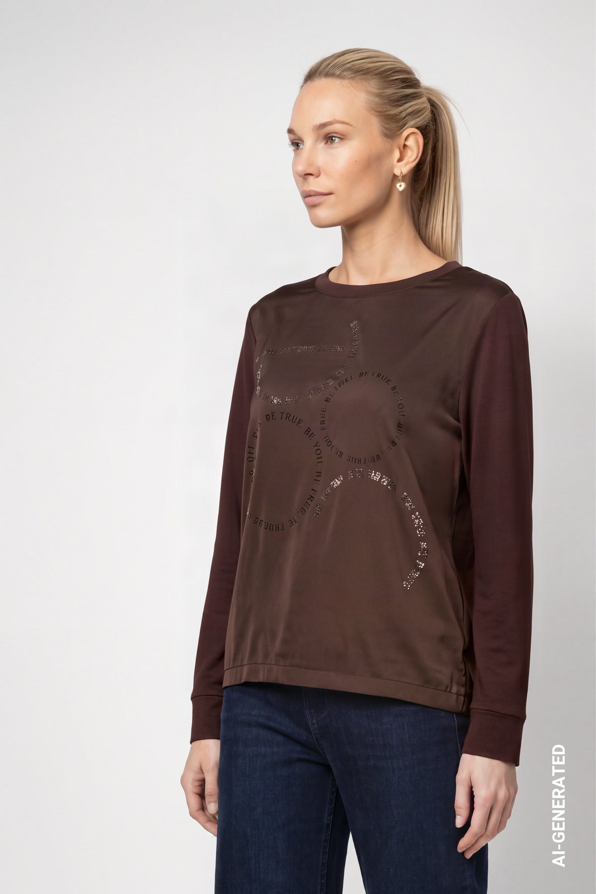 Monari Damen T-Shirts  Black Coffe
