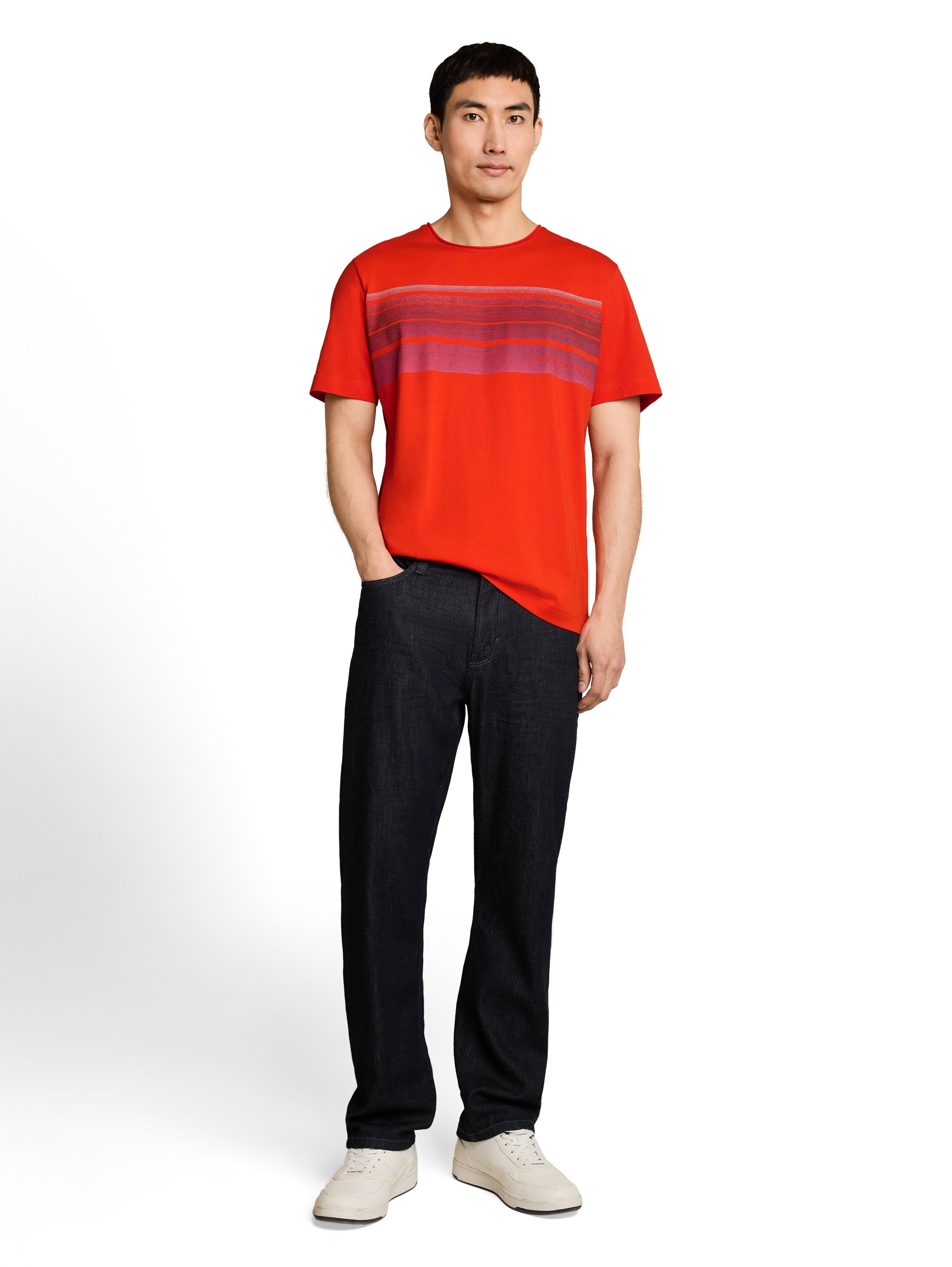 Tom Tailor Herren T-Shirts kurz Orange Red