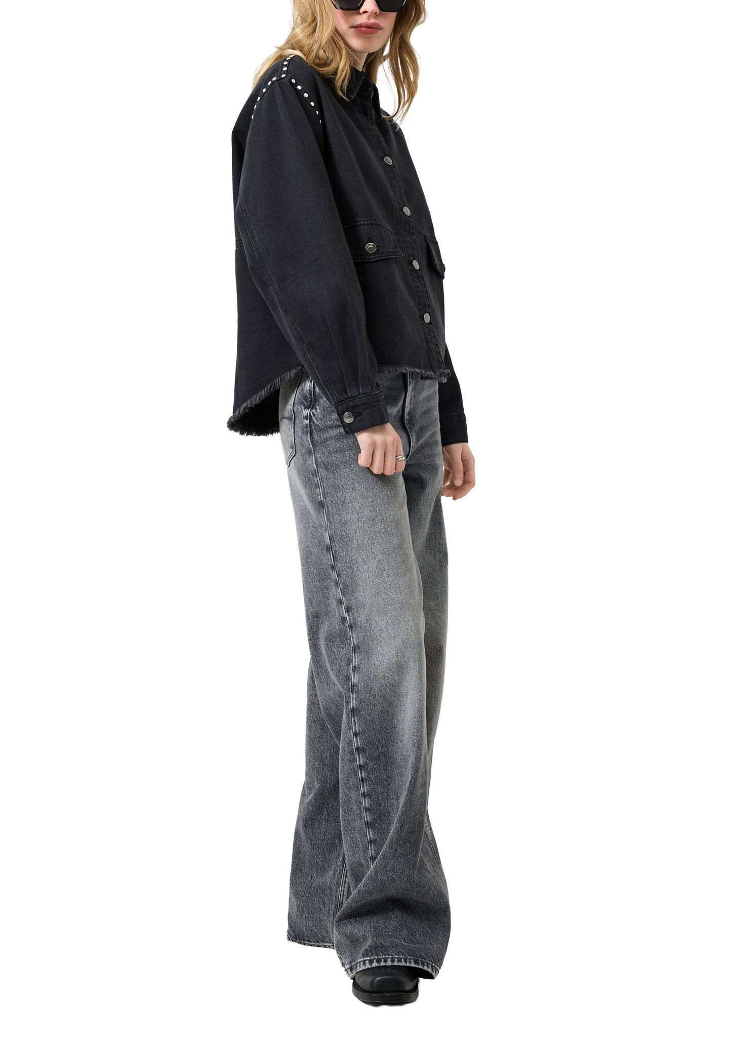 QS by S.Oliver Damen Blusen Y Grey/Black