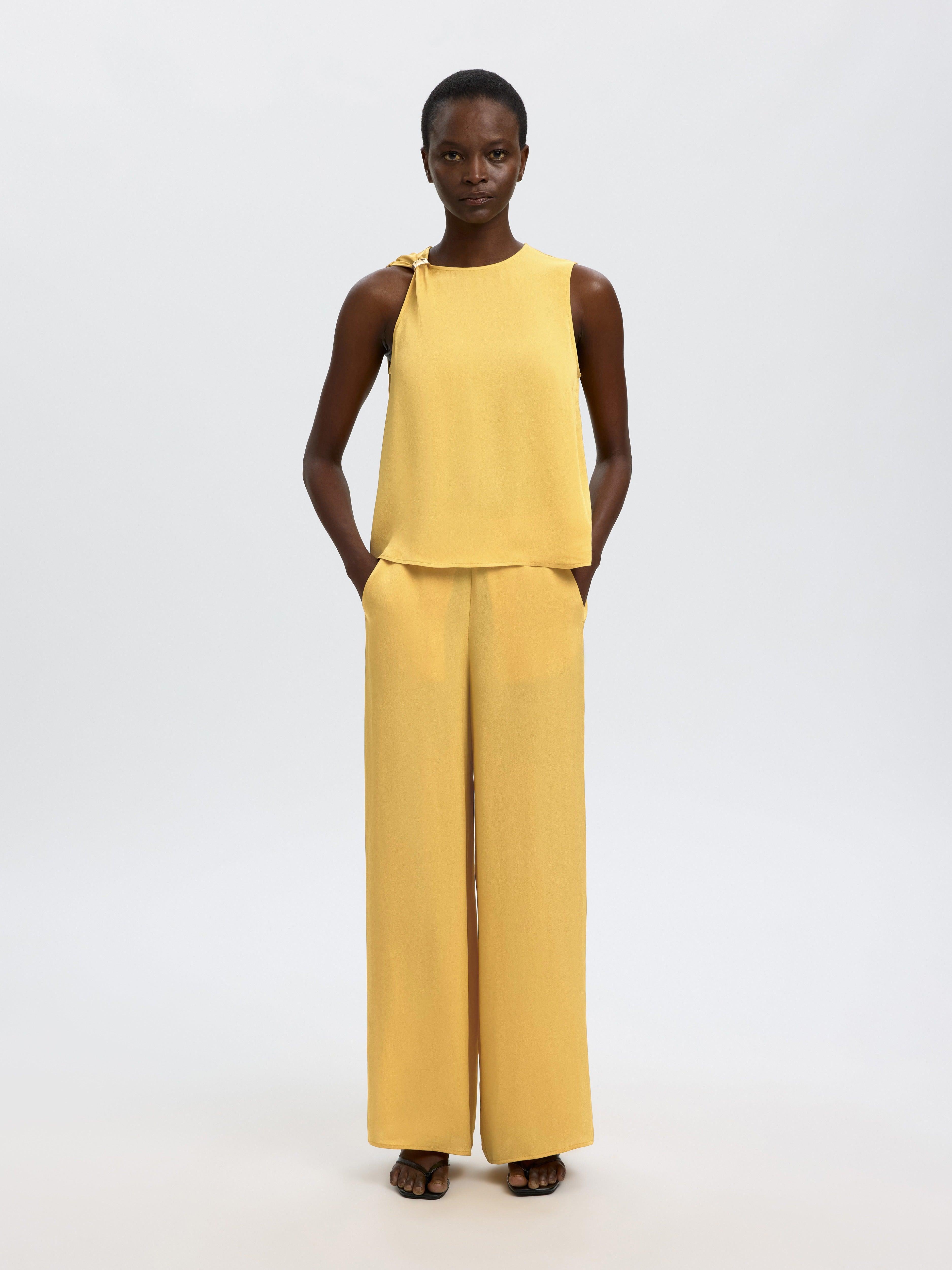 Selected Femme Damen Hosen Ochre