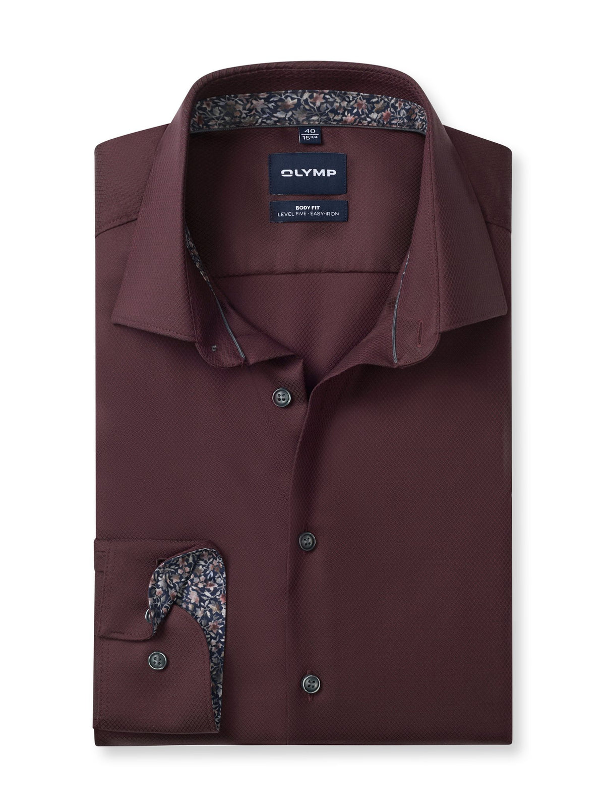 Olymp Herren Hemden lang  Bordeaux