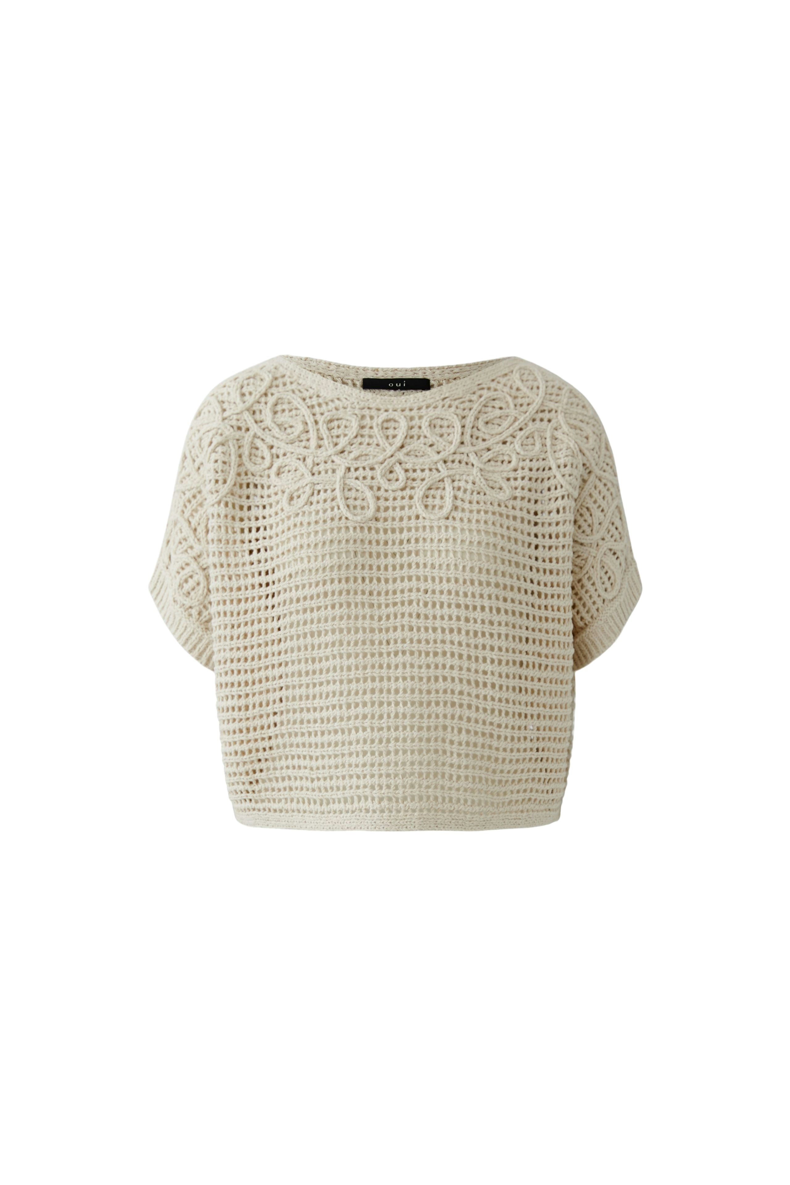 Oui Damen Pullover Biscuit