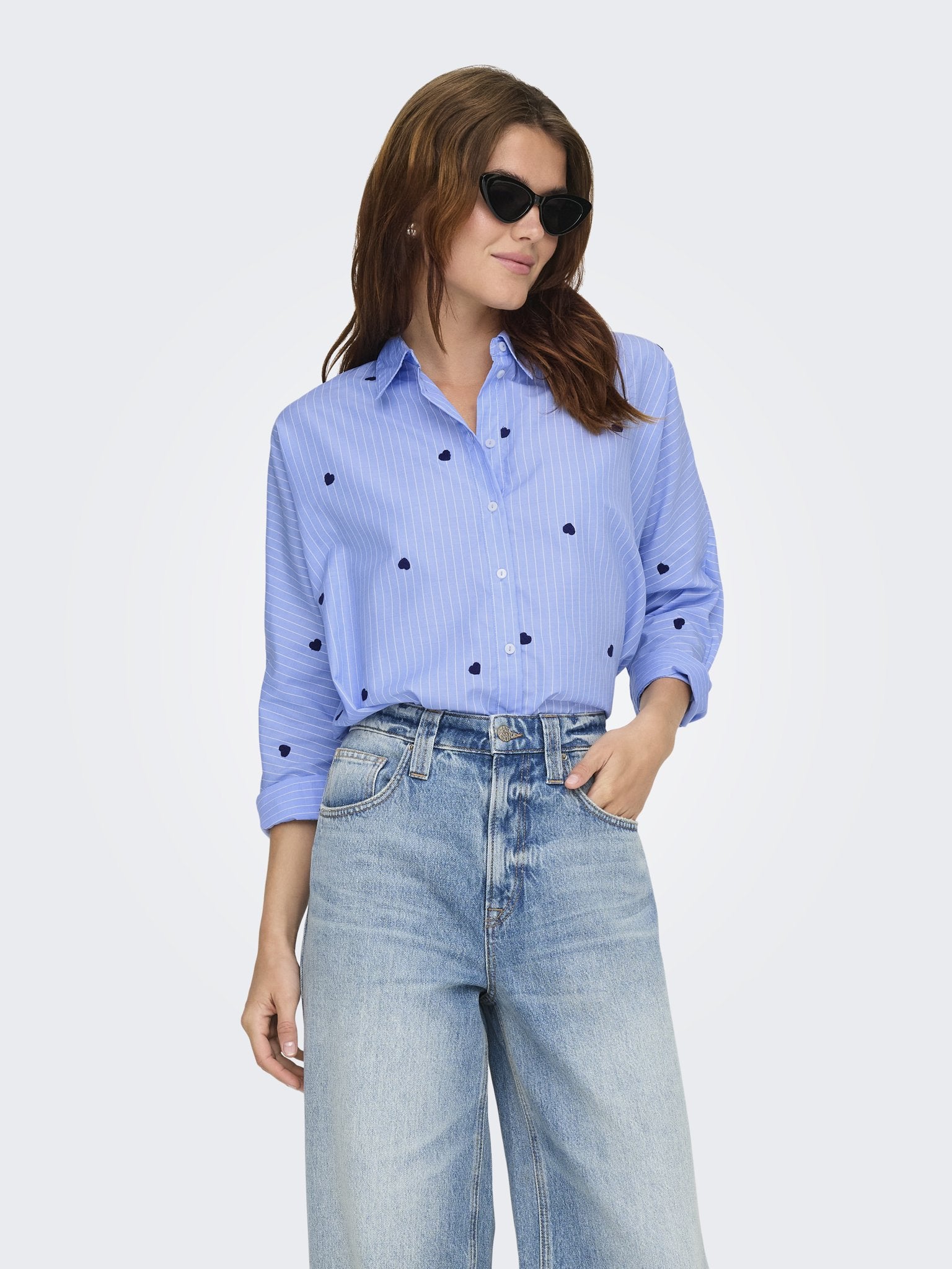 Only Damen Blusen Moonlight Blue/