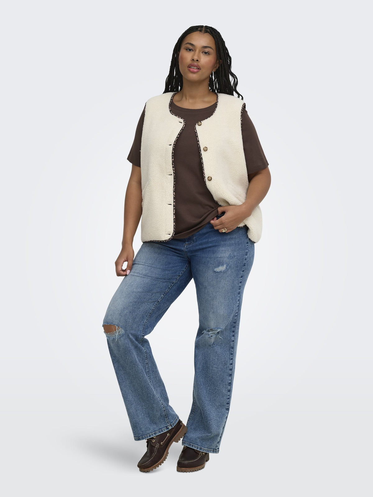Only Carmakoma Damen Indoorwesten Birch/Leo Bindi