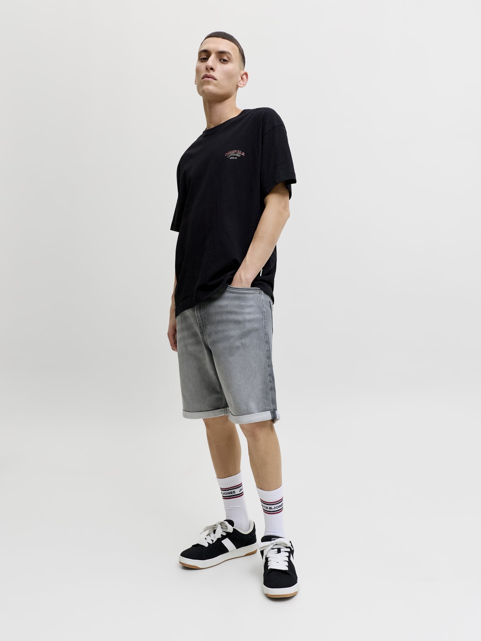 Jack & Jones Herren Shorts Grey Denim