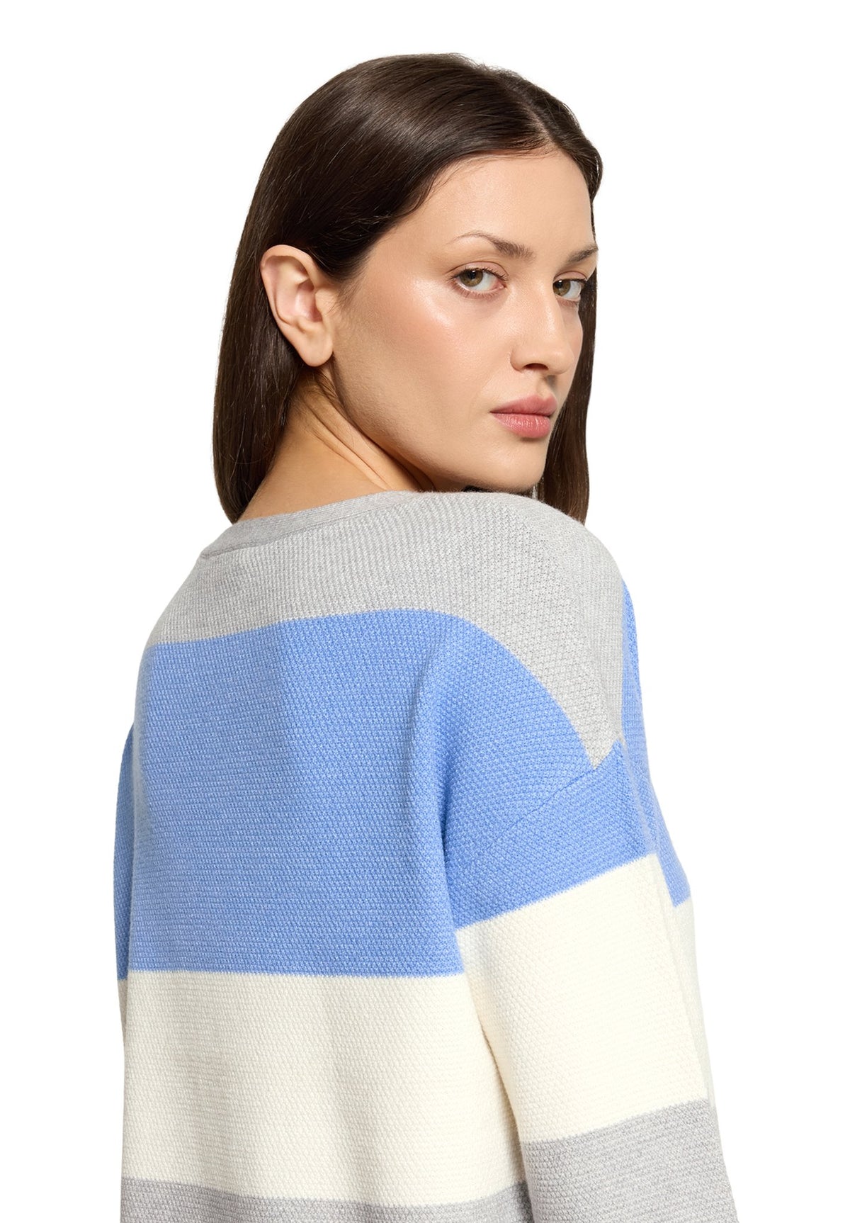 Betty & Co Damen Pullover Light Blue/Grey
