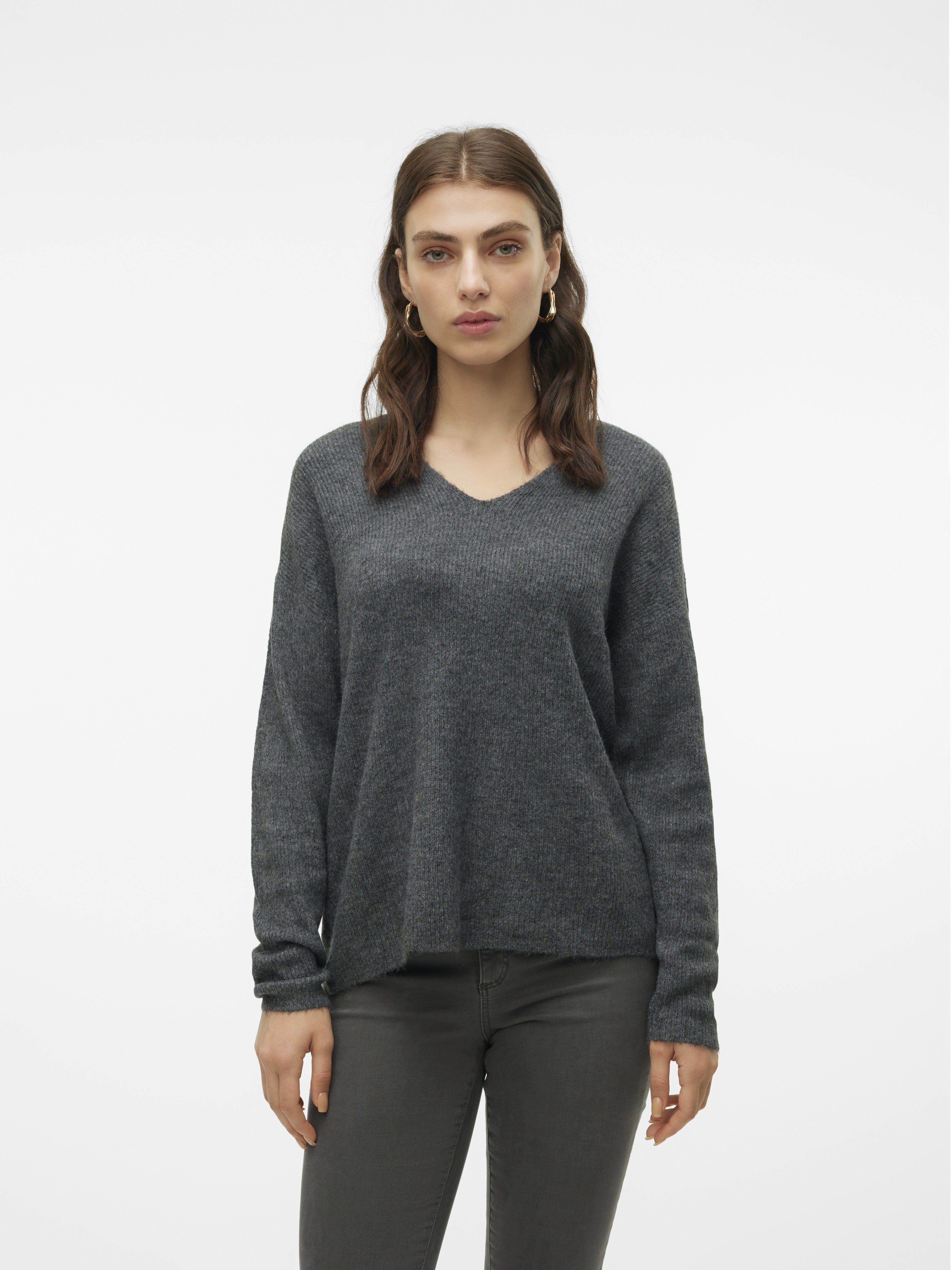 Vero Moda Damen Pullover Medium Grey Mel