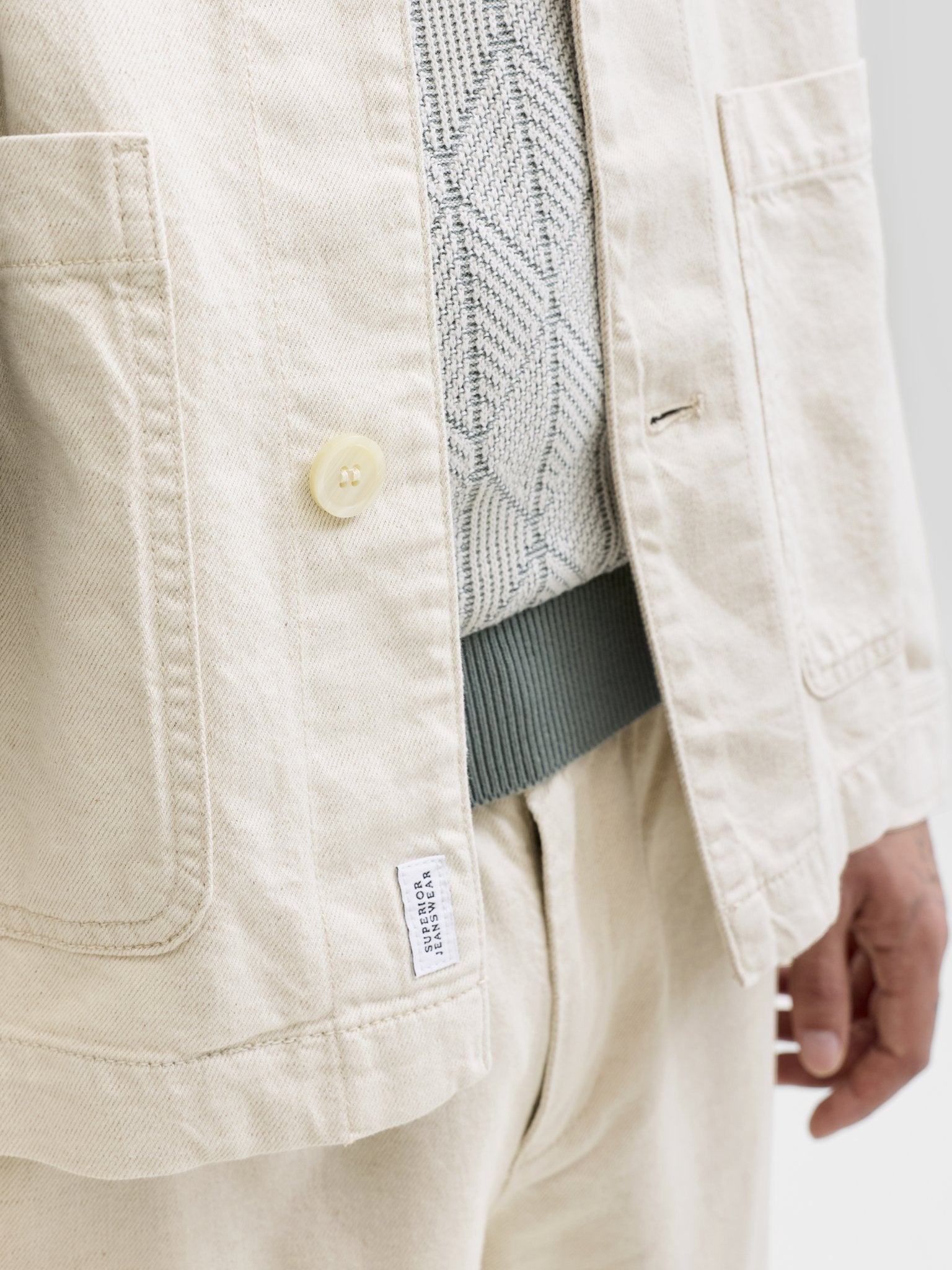 Jack & Jones Herren Hemden lang Ecru