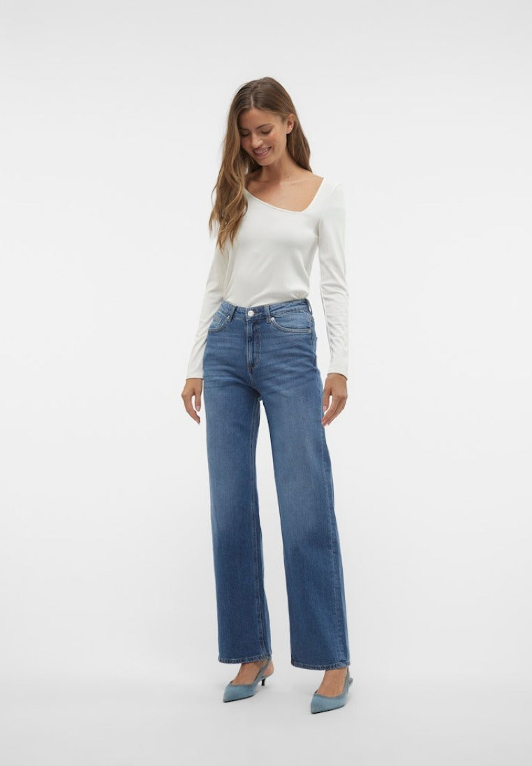 Vero Moda Damen Jeans Medium Blue Den