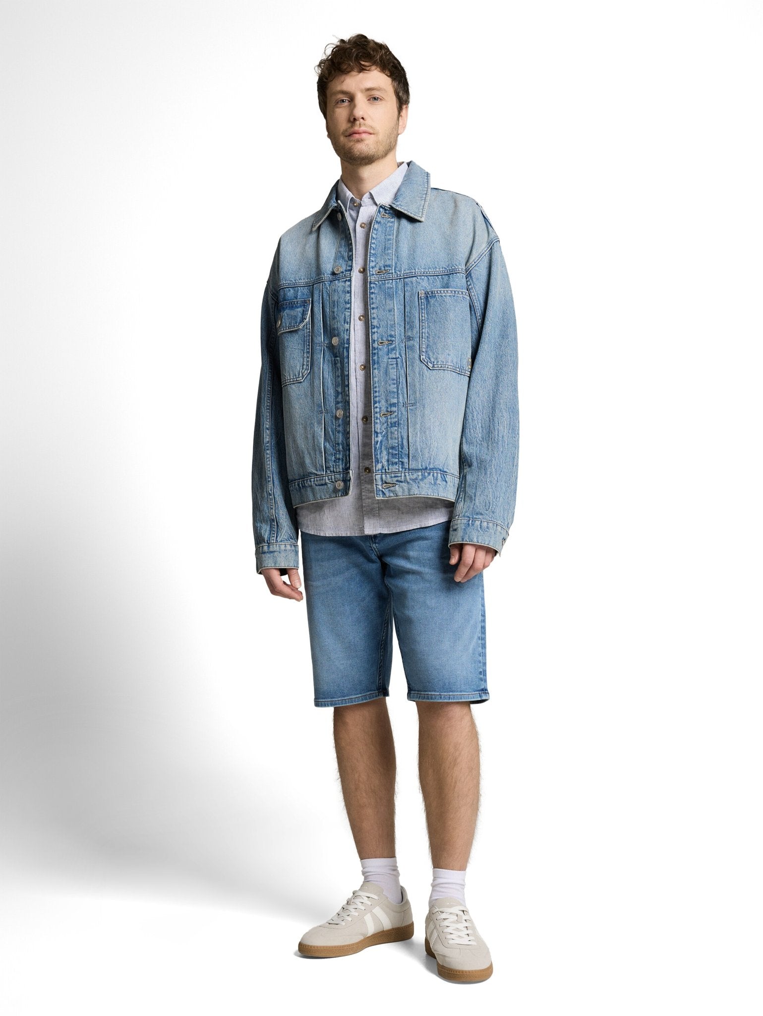 Tom Tailor Herren Shorts Used Light Ston