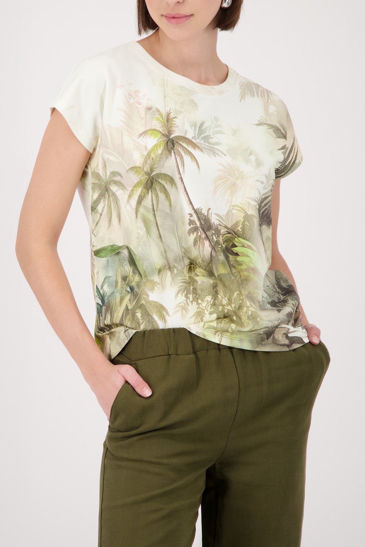Monari Damen T-Shirts  Olive Gemus