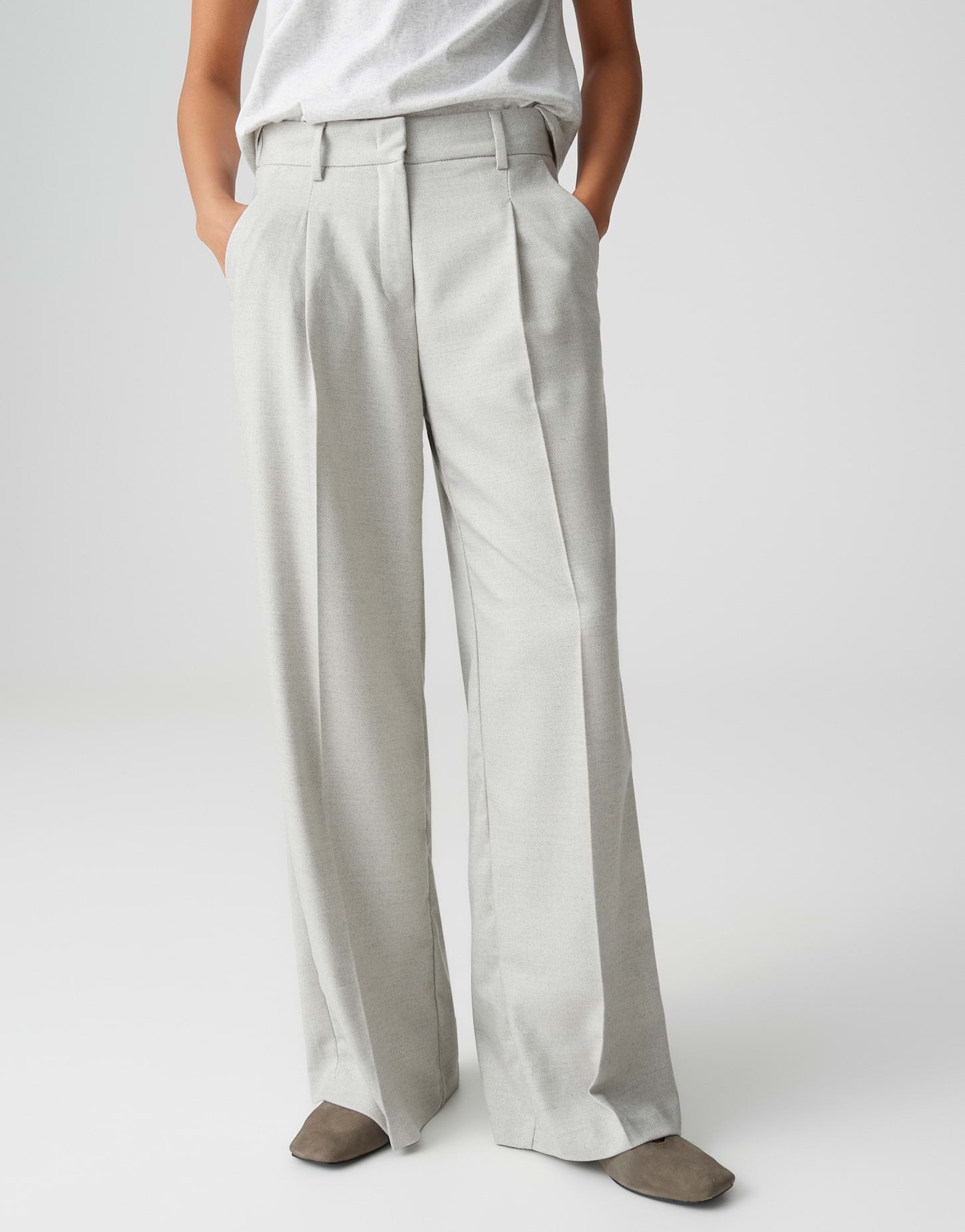 Opus Pants Damen Hosen Hazy Fog M