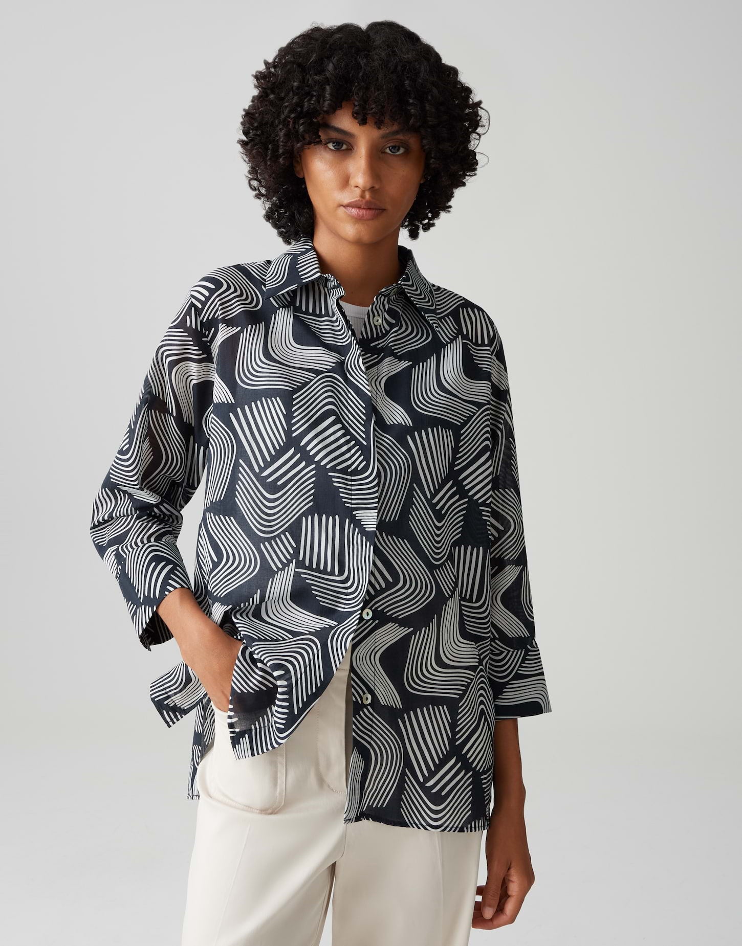 Opus Damen Blusen Coal Blue